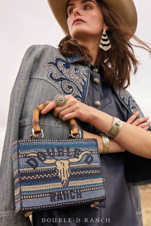 Bag, Indigo Bedroll Beaded Bag