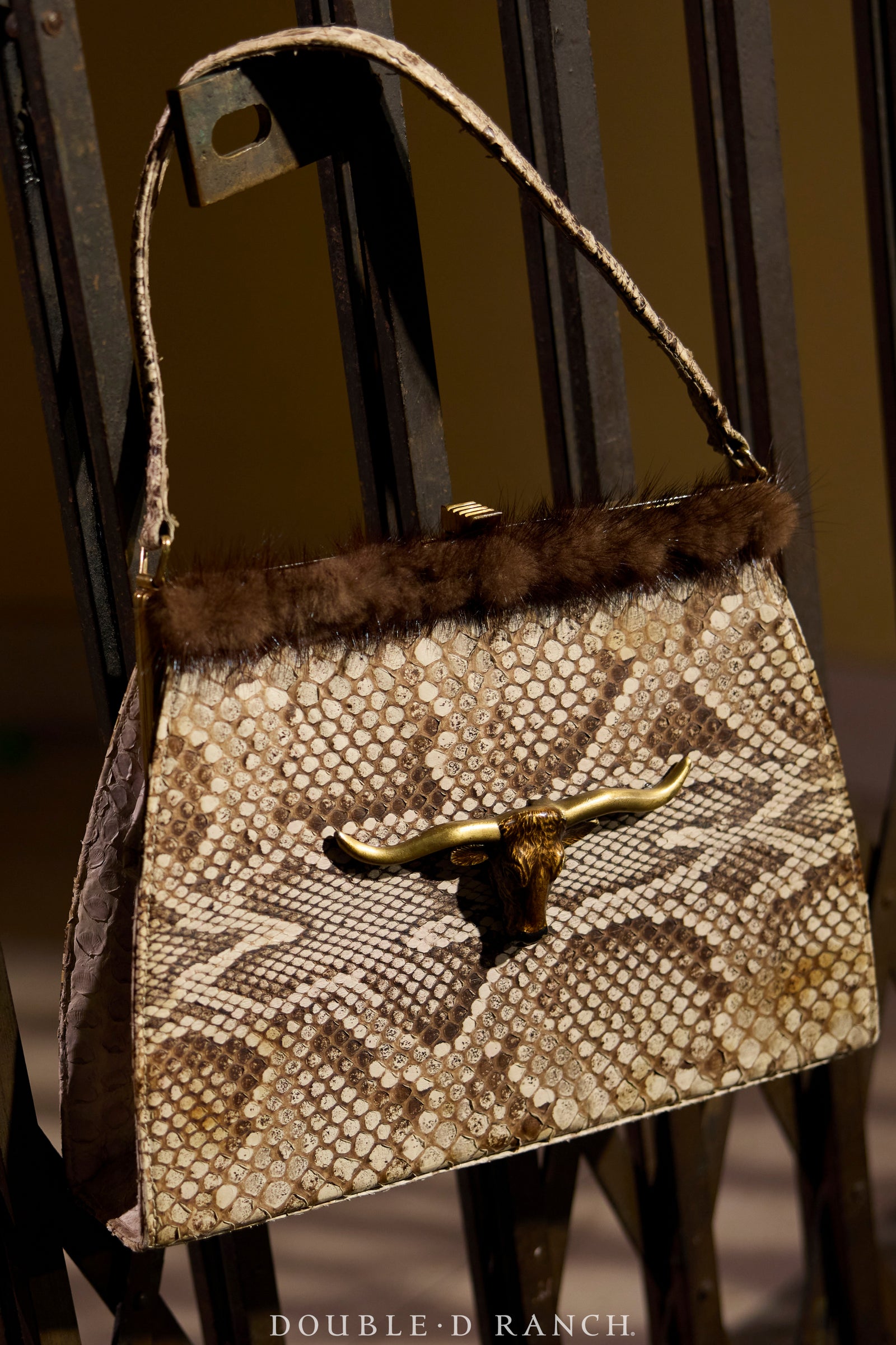 Bag, Silver Label, Snake Skin with Longhorn Buckle, Repurposed,1306