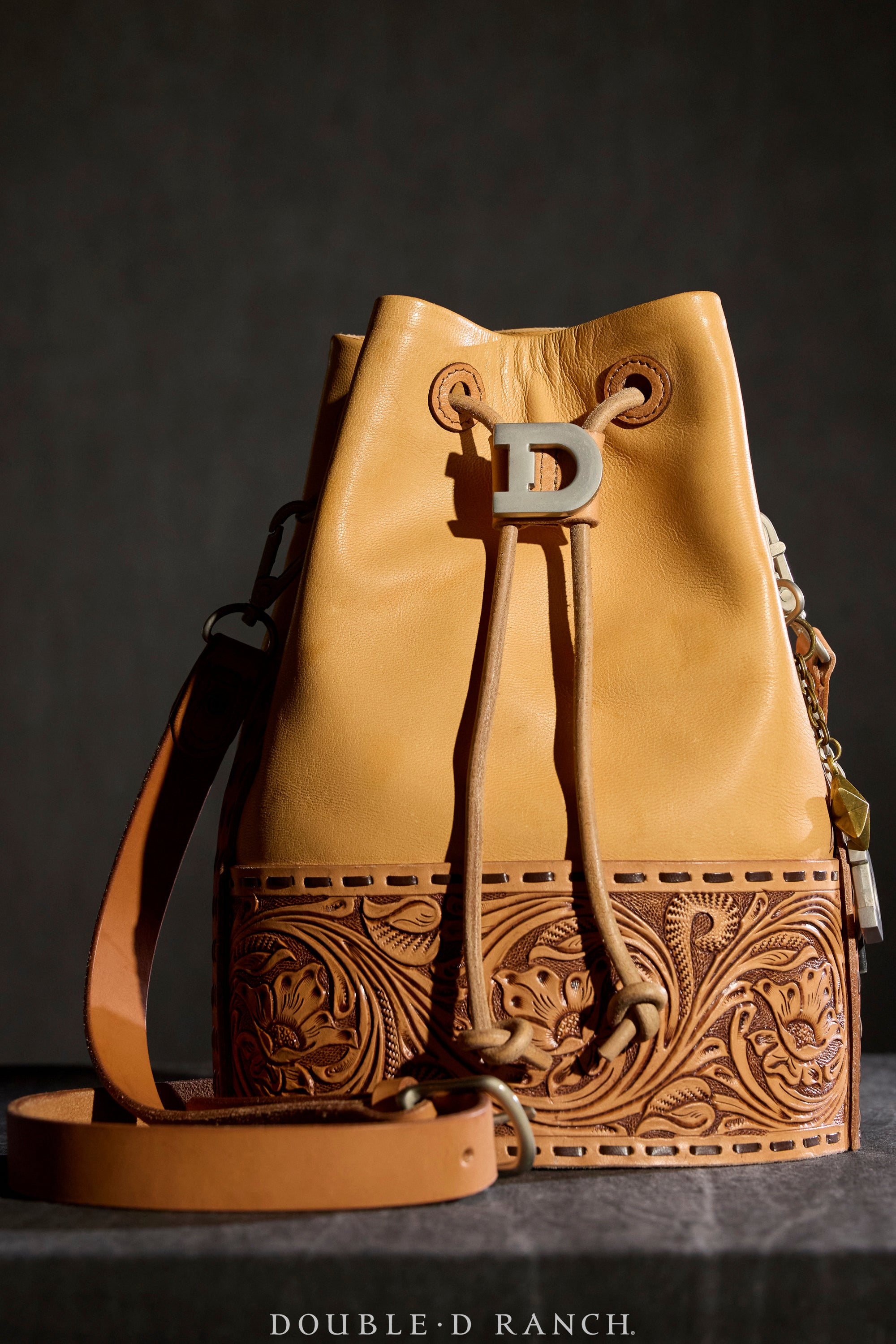 Bag, Tooled Large Bucket Bag, 1255