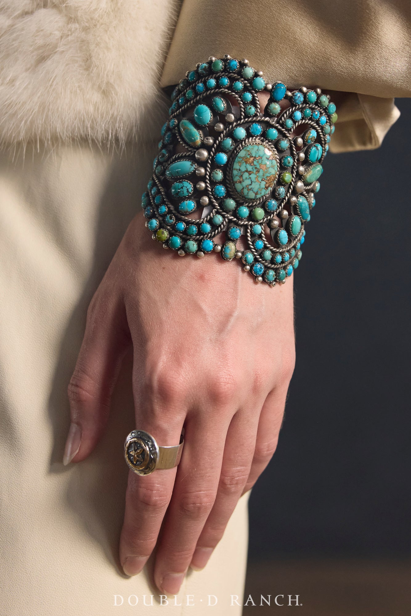 Cuff, Cluster, Turquoise, Hallmark, Contemporary, 3601