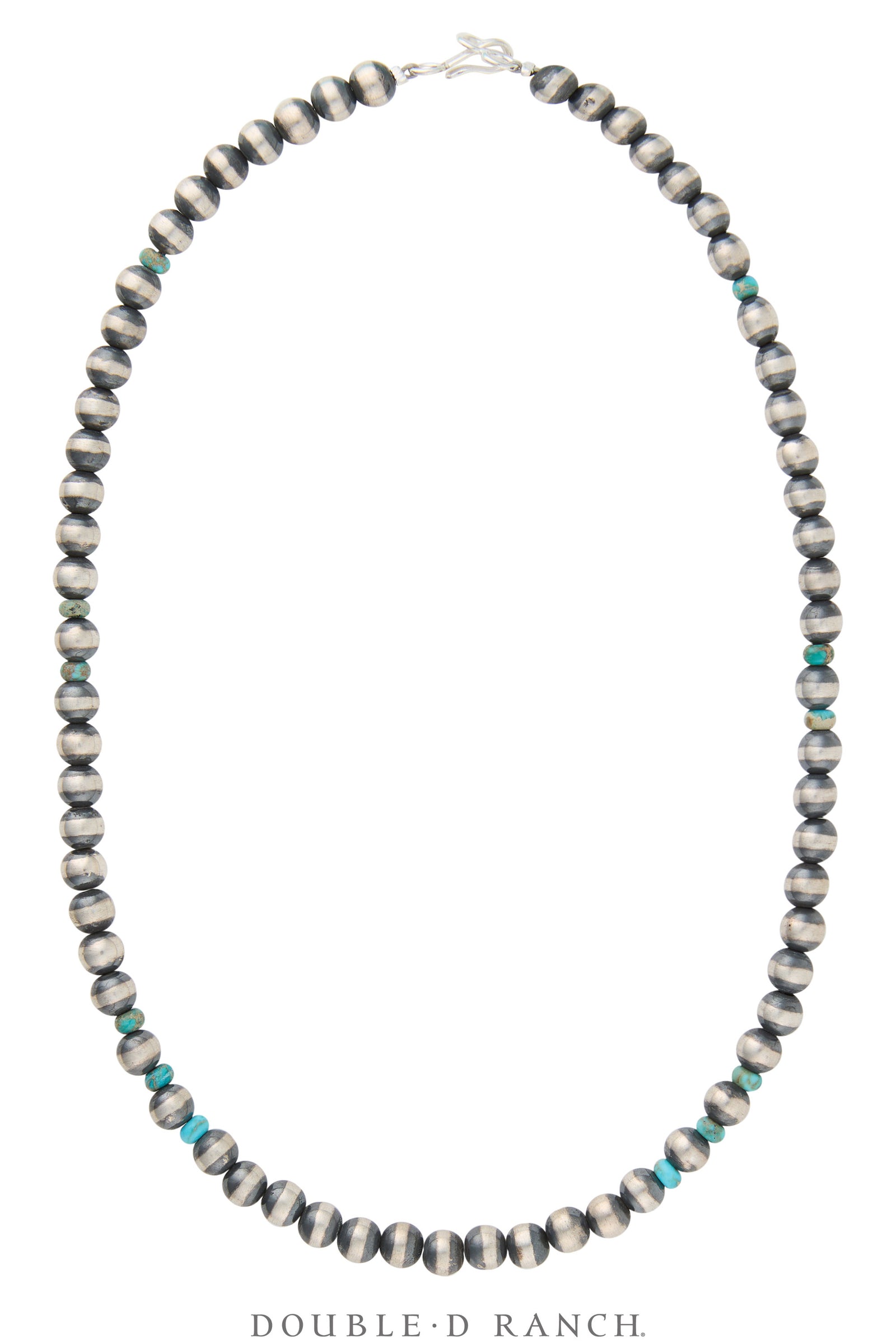 Necklace, Desert Pearl, Sterling Silver with Turquoise, 6MM, 16", Contemporary, 3366