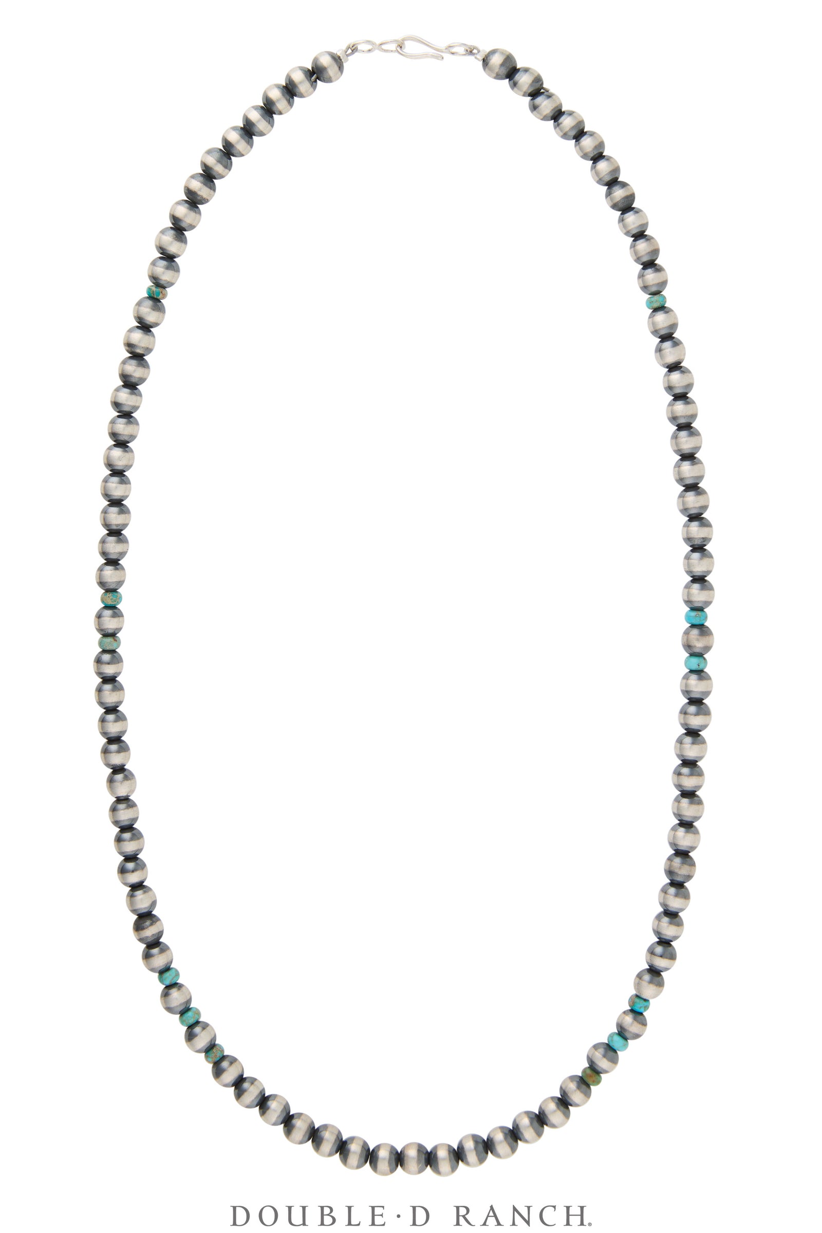 Necklace, Desert Pearl, Sterling Silver with Turquoise, 6MM, 20", Contemporary, 3368