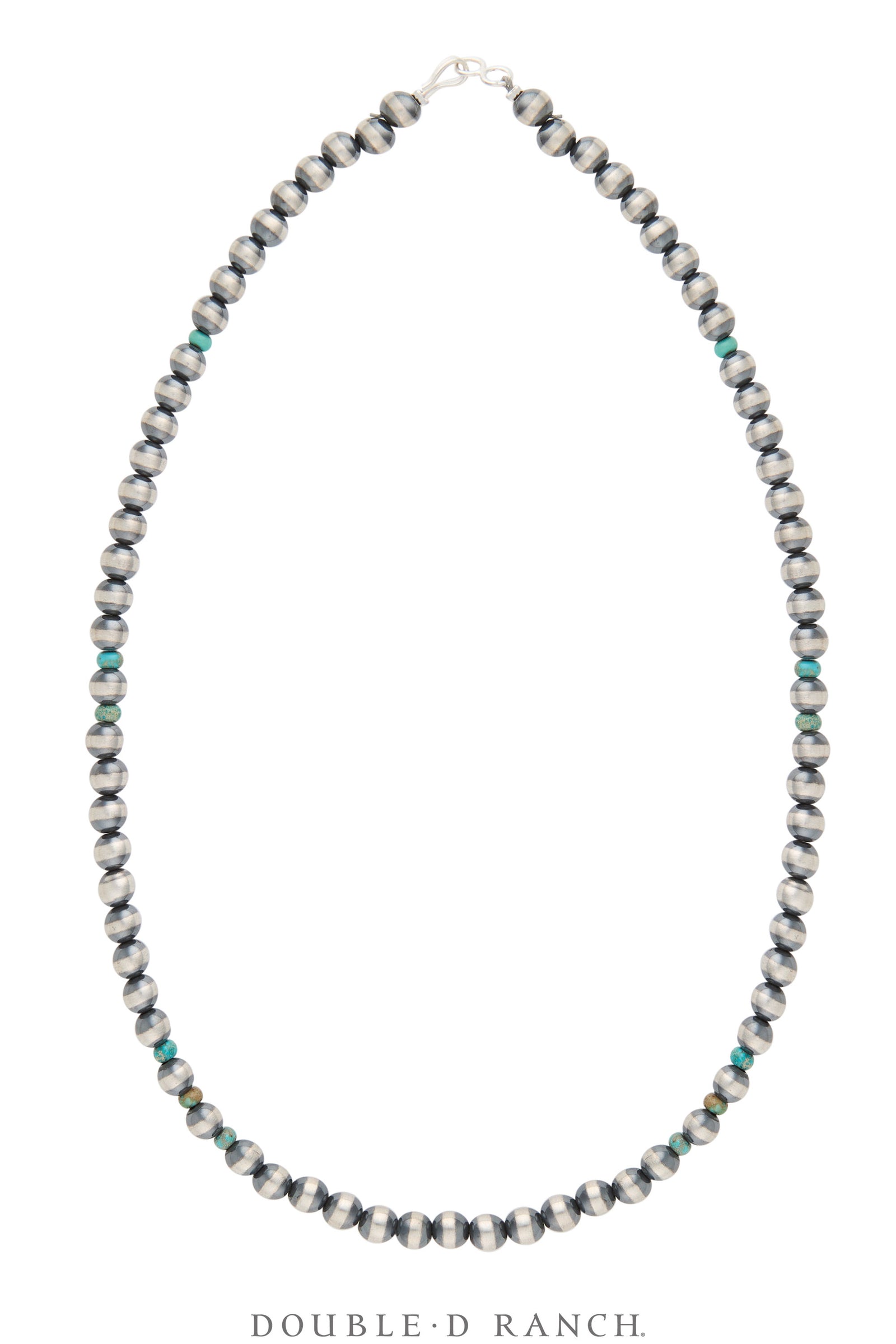 Necklace, Desert Pearl, Sterling Silver with Turquoise, 6MM, 18", Contemporary, 3367