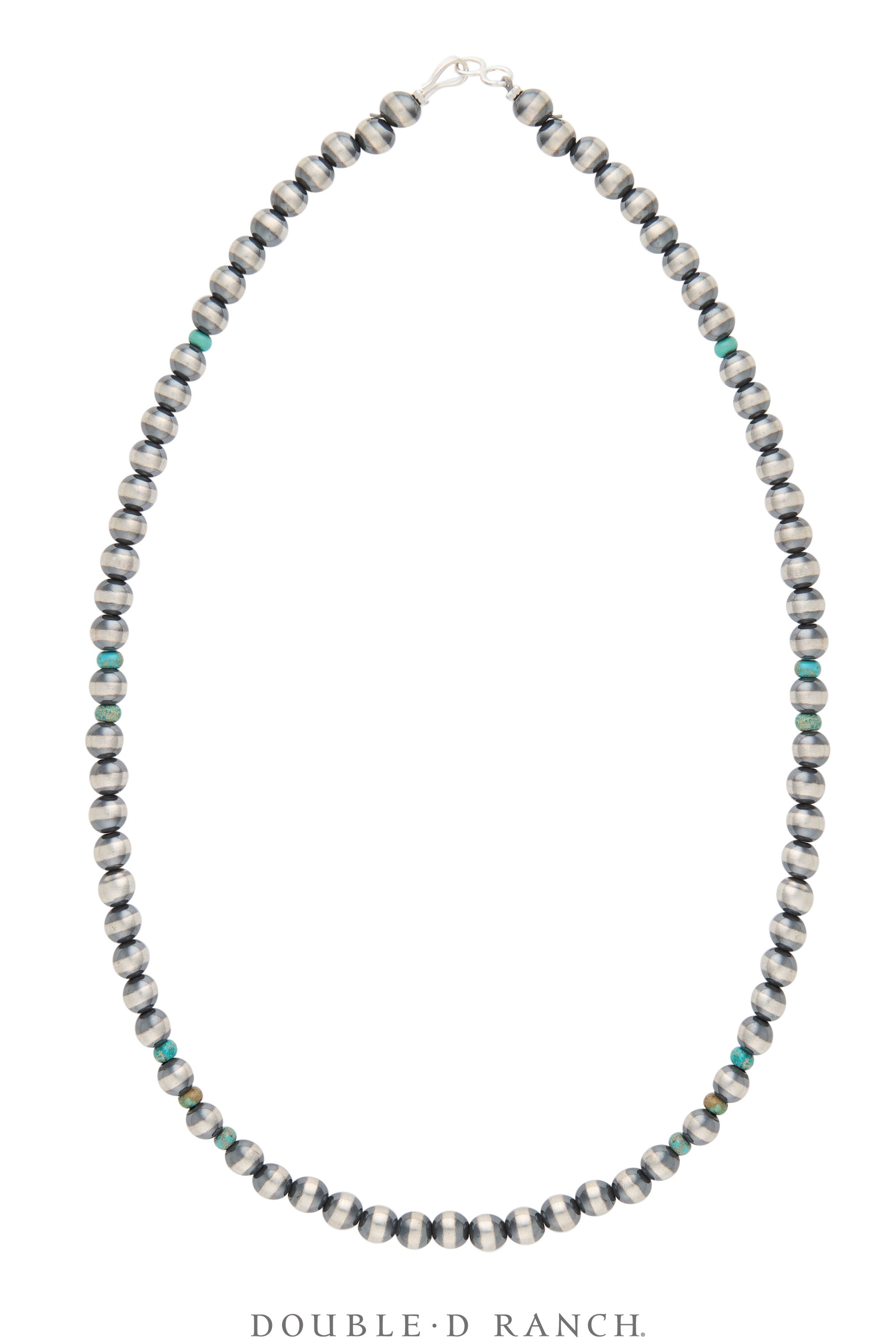 Necklace, Desert Pearl, Sterling Silver with Turquoise, 6MM, 18", Contemporary, 3367