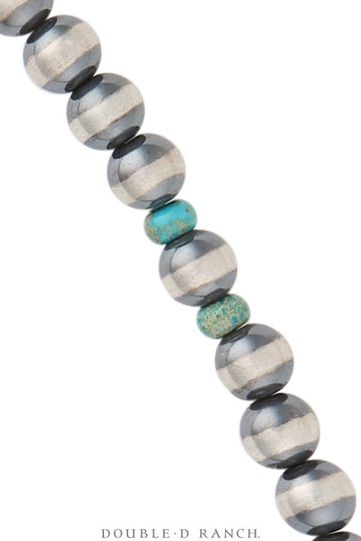 Necklace, Desert Pearl, Sterling Silver with Turquoise, 6MM, 18", Contemporary, 3367