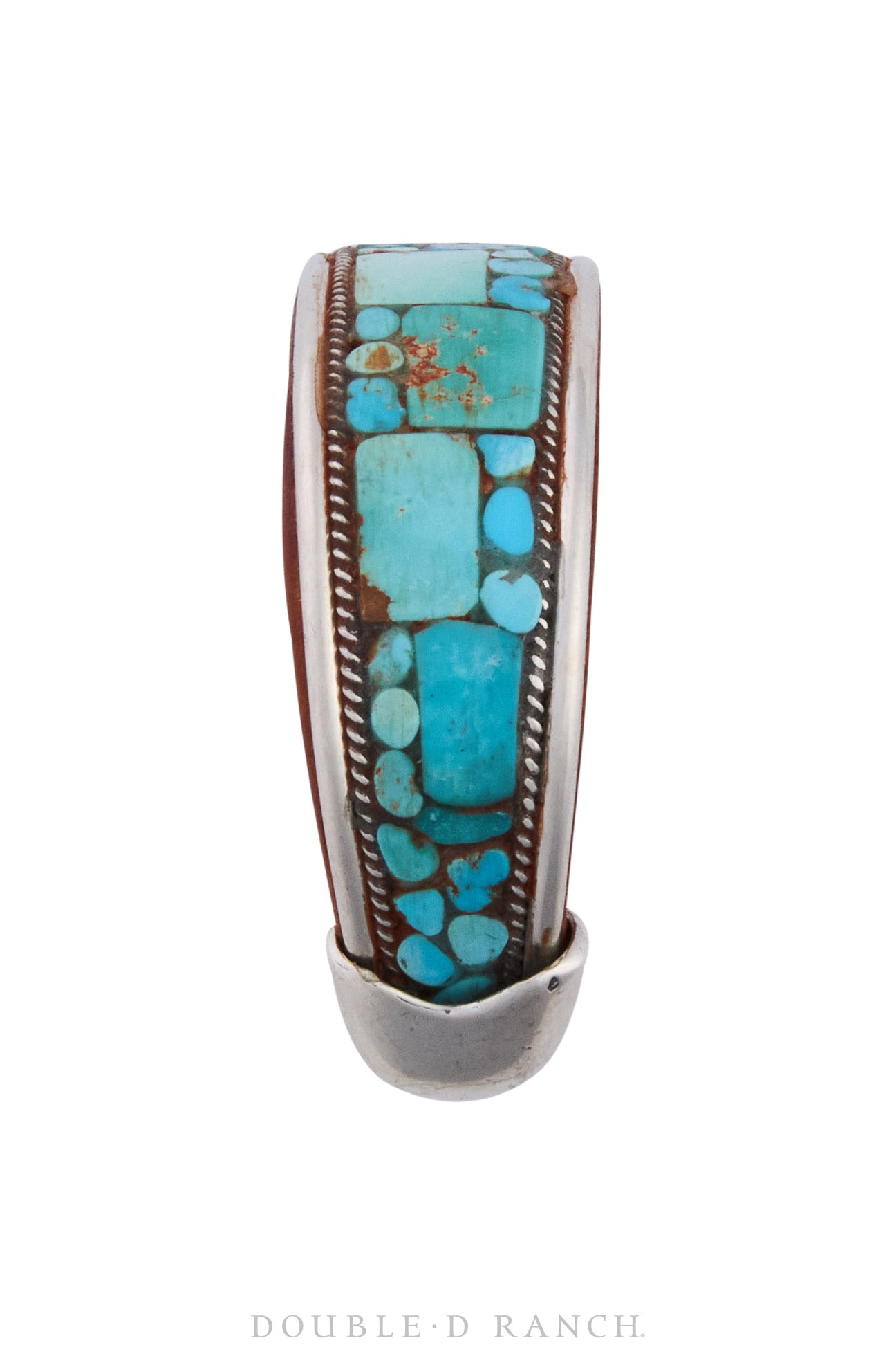 Cuff, Inlay, Turquoise, Leather Lined, Artisan, Charlie Favour, Contemporary, 3790