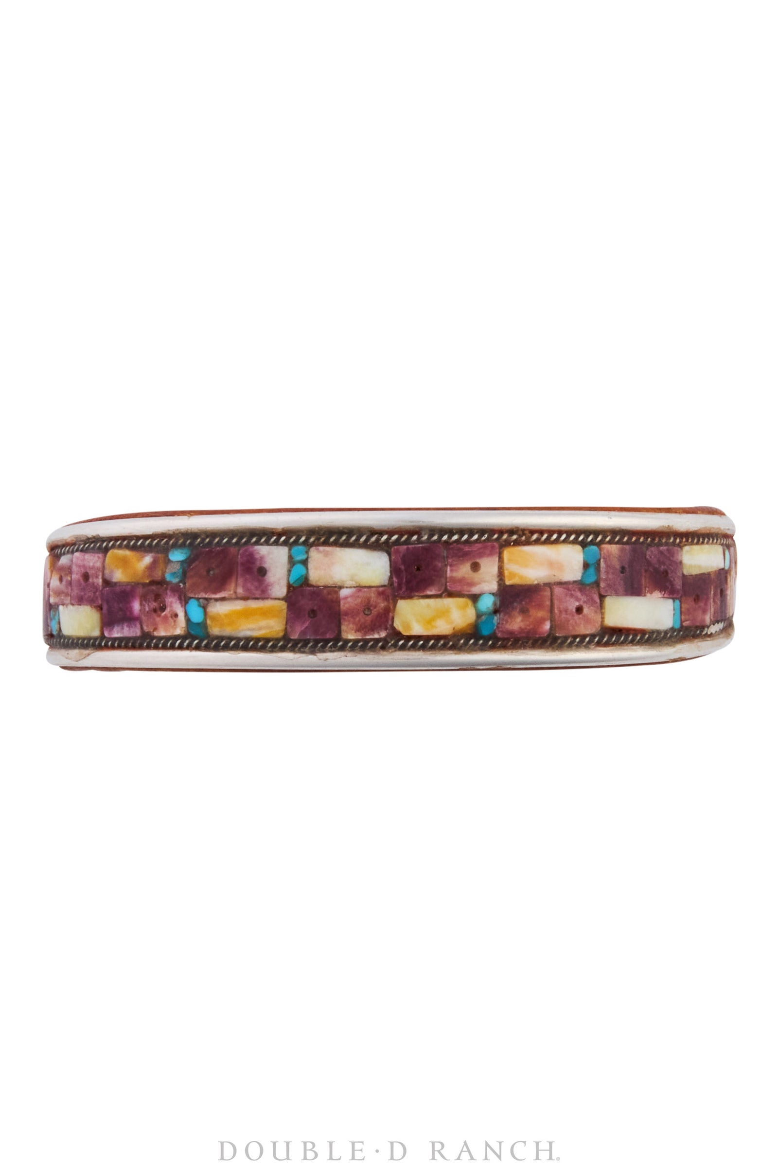 Cuff, Inlay, Multi Stone, Leather Lined, Artisan, Charlie Favour, Contemporary, 3784