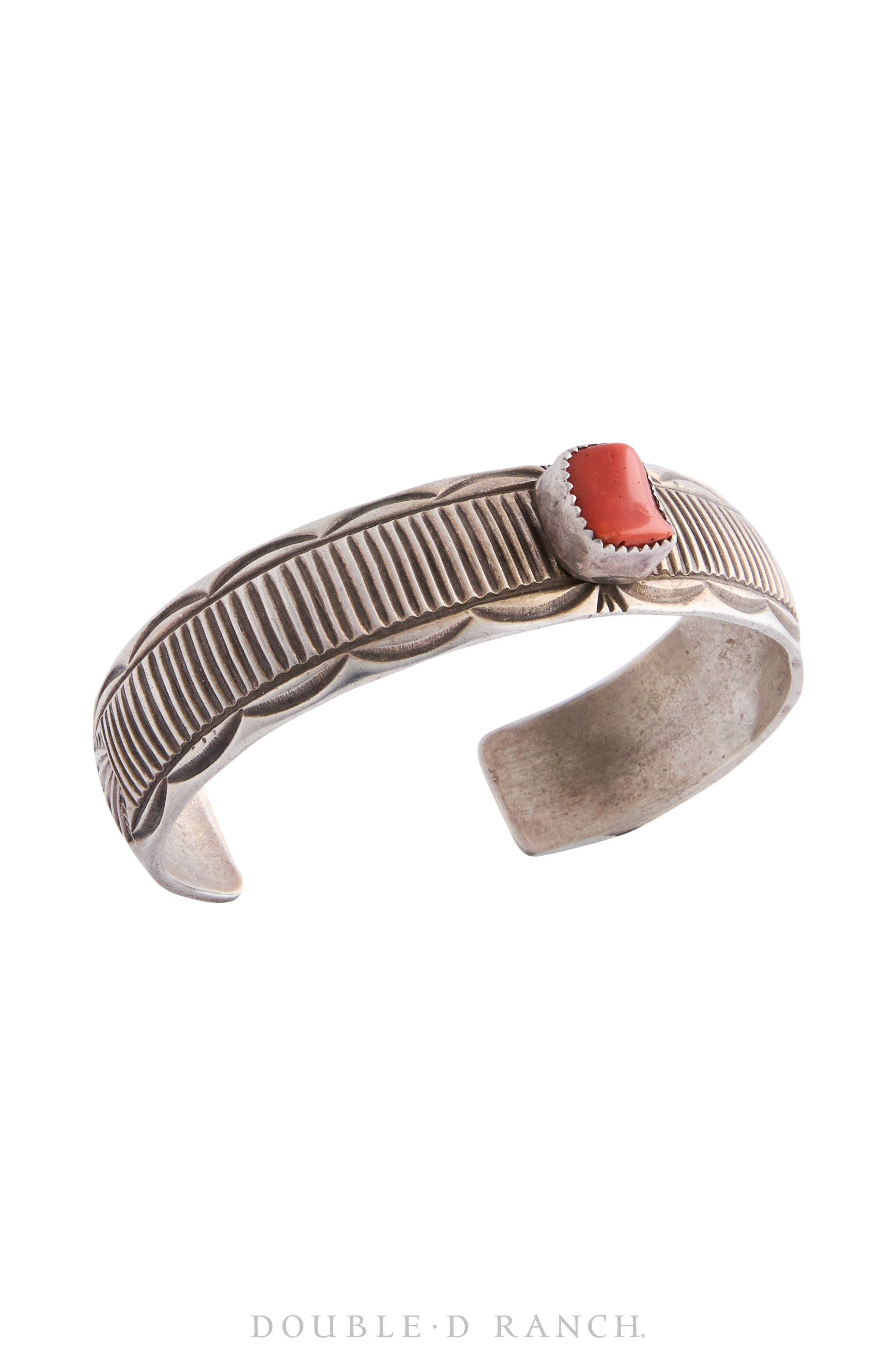 Cuff, Natural Stone, Coral, Stampwork, Hallmark, Vintage, 3751