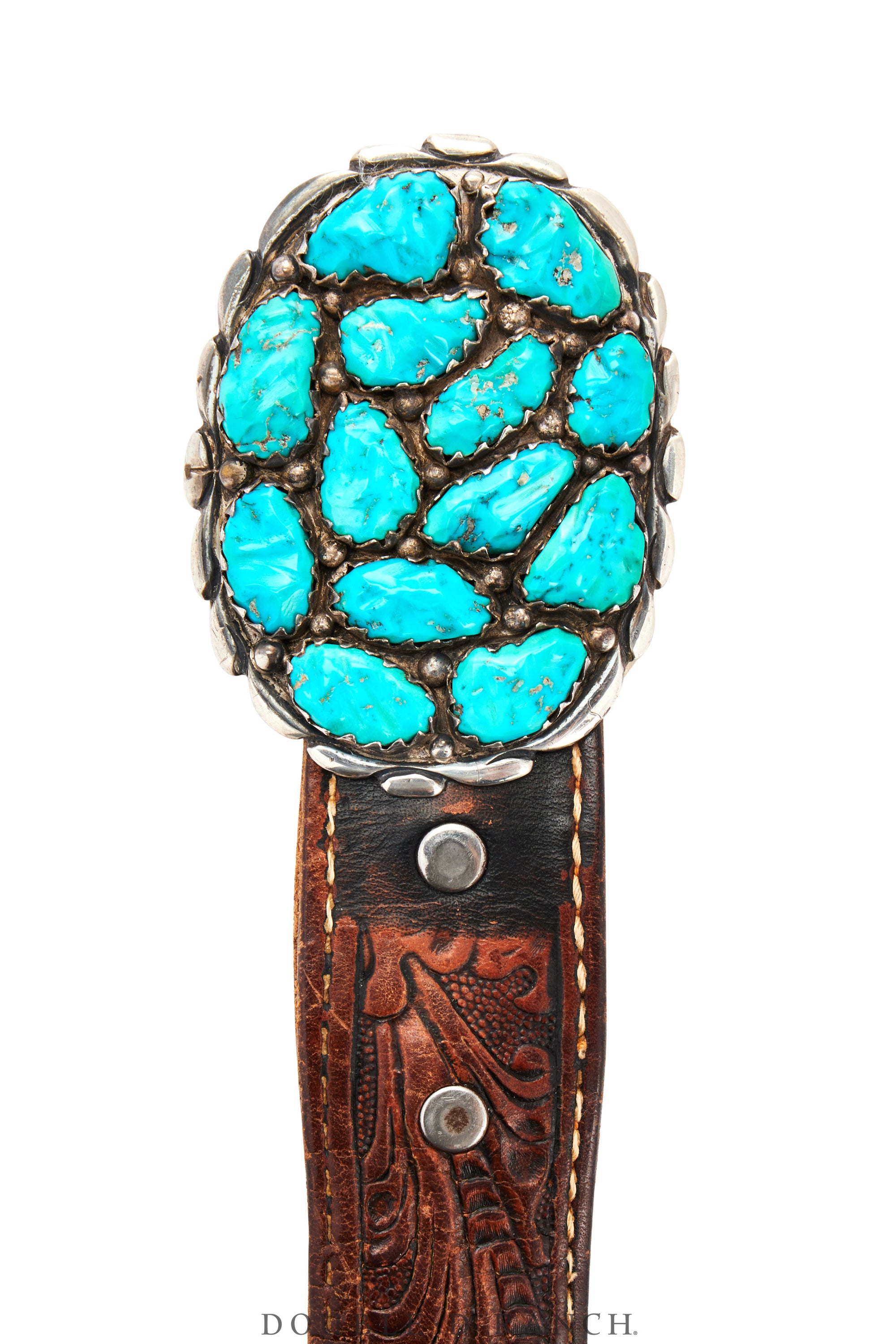 Belt, A Vintage, Nugget Style, Turquoise, Quam Hallmark, Vintage, 640