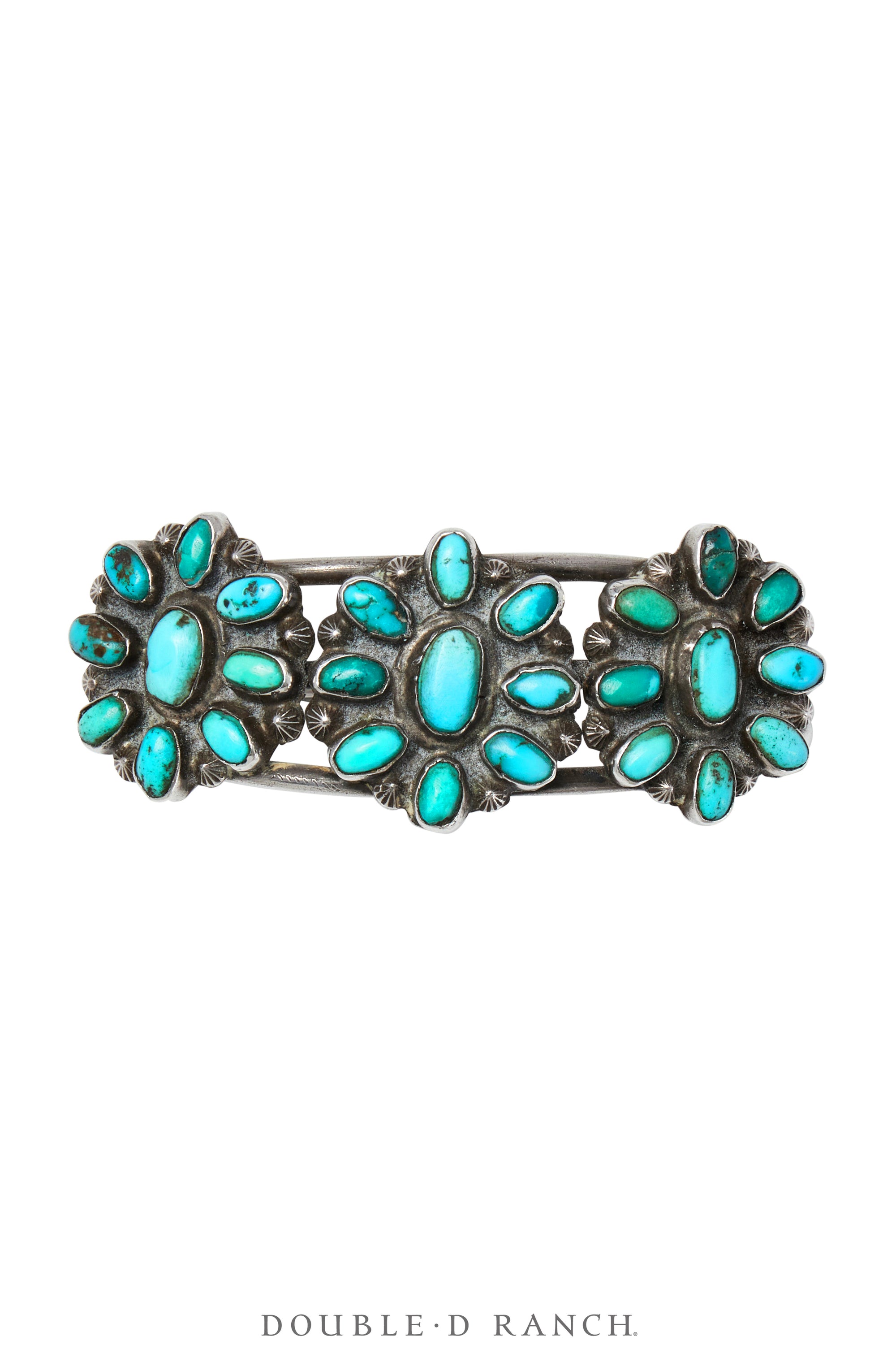 Cuff, Cluster Bar, Turquoise, Vintage, 3851