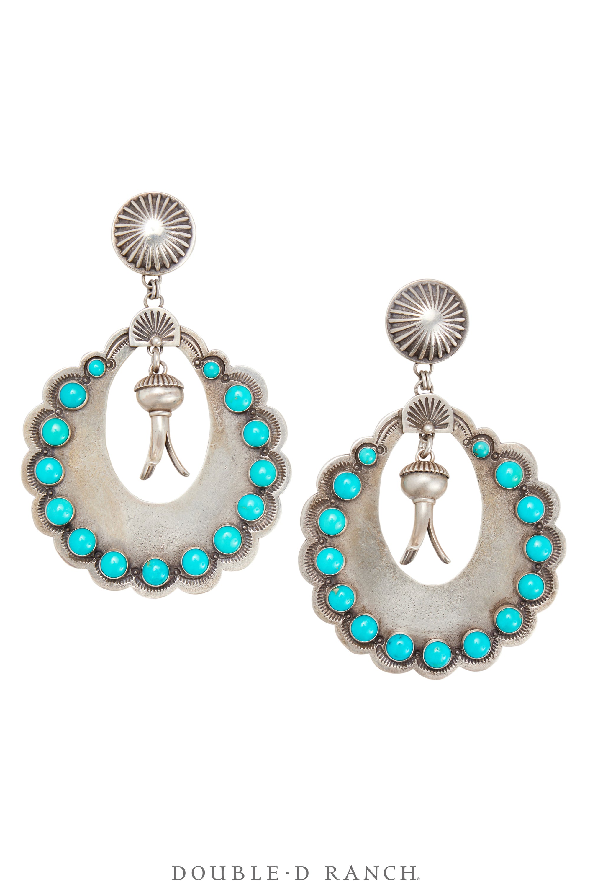 Earrings, Hoop,Turquoise,, Dennis Hogan Hallmark, Contemporary,1135D