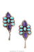 Earring, Oscar Betz, Chandelier, Turquoise, Amethyst, Hallmark, 1691