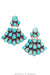 Earrings, Oscar Betz, Fan,Turquoise, Contemporary, 1733