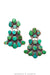 Earrings, Oscar Betz, Fan,Turquoise, Contemporary, 1738