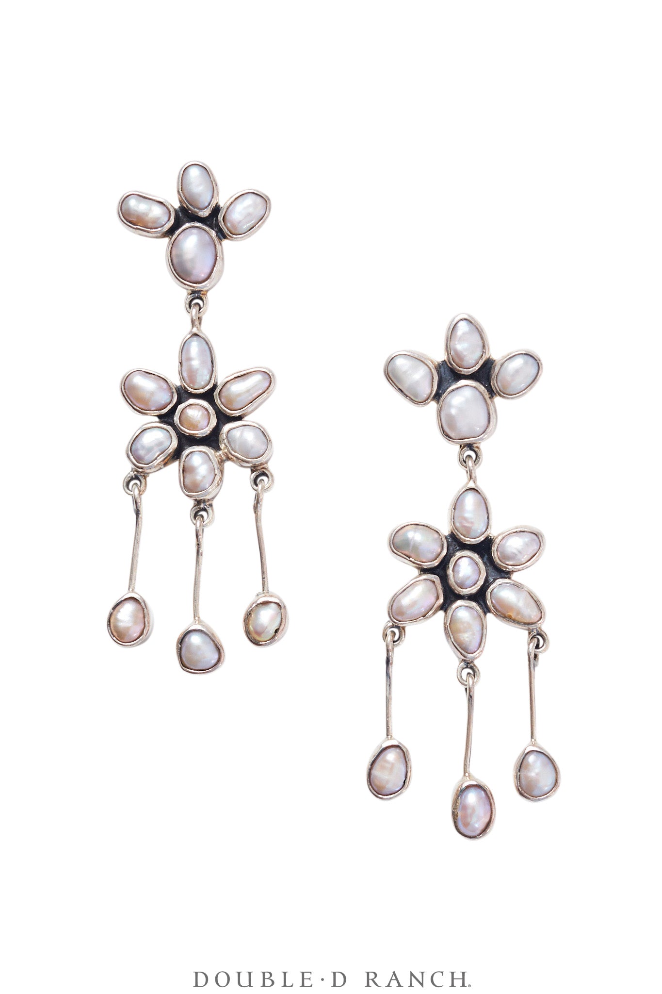 Earrings, Chandelier, Mother of Pearl, Hallmarked, Contemporary, 1764