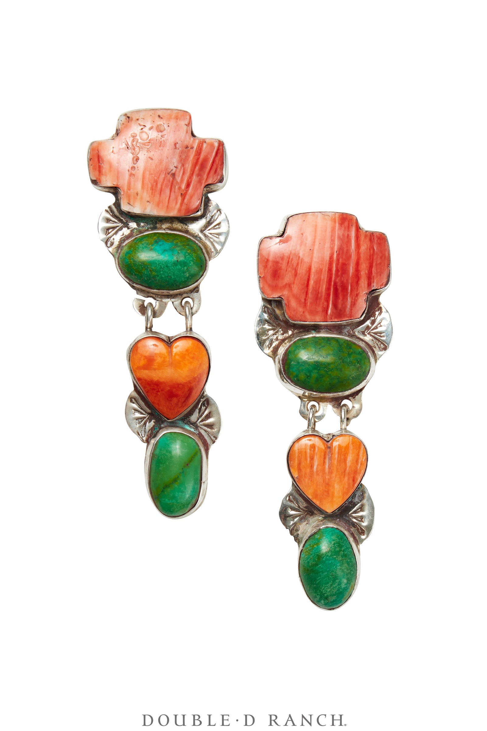 Earrings, Oscar Betz, Drop, Mixed Stones, Hallmark, Contemporary, 1792