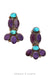 Earrings, Oscar Betz, Drop, Purple Spiny Oyster With Turquoise, Hallmark, Vintage, 1811