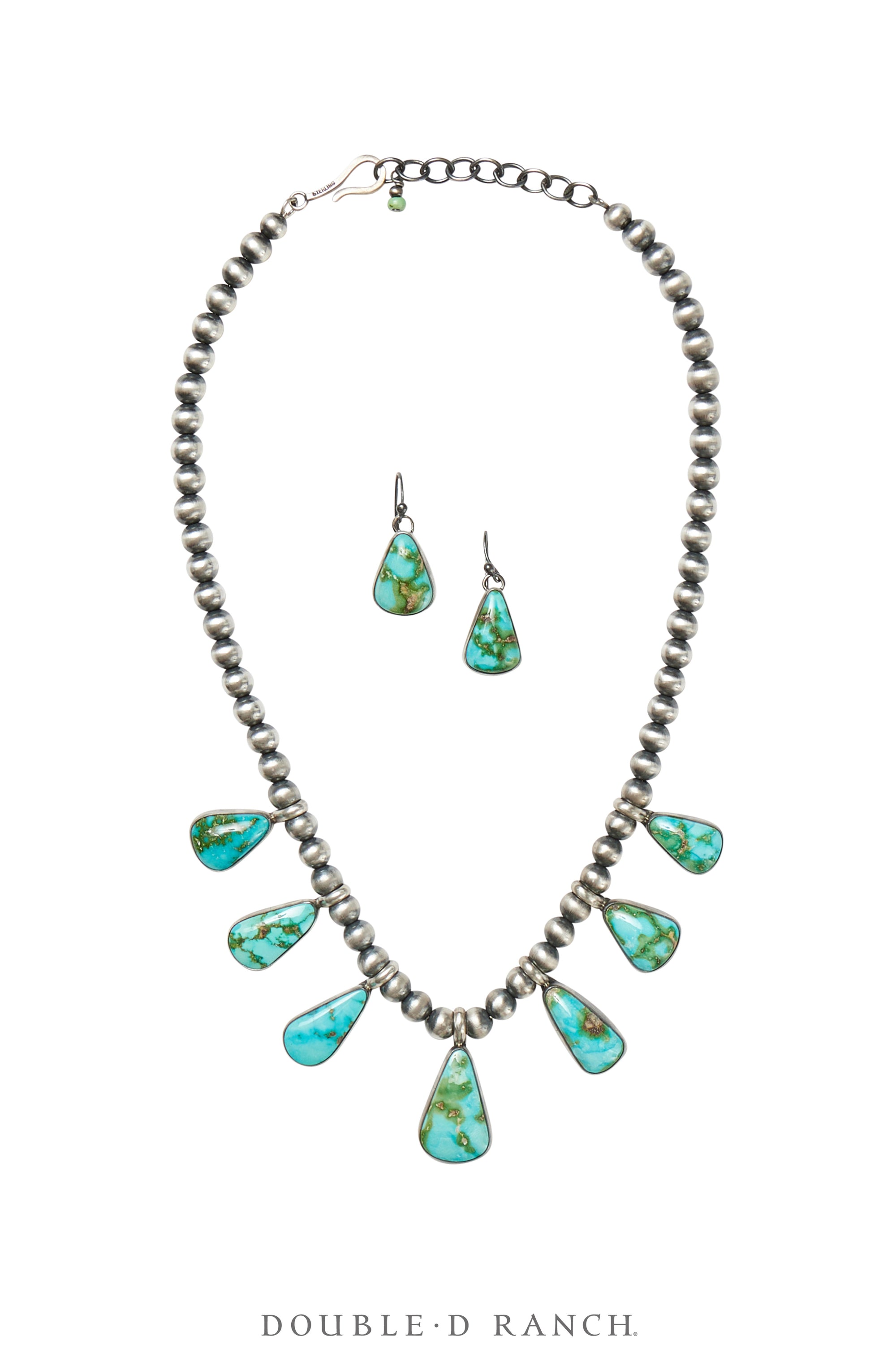 Necklace, Opera, Sonoran Mountain Turquoise with matching Earrings, Hallmarked, Contemporary, 3351