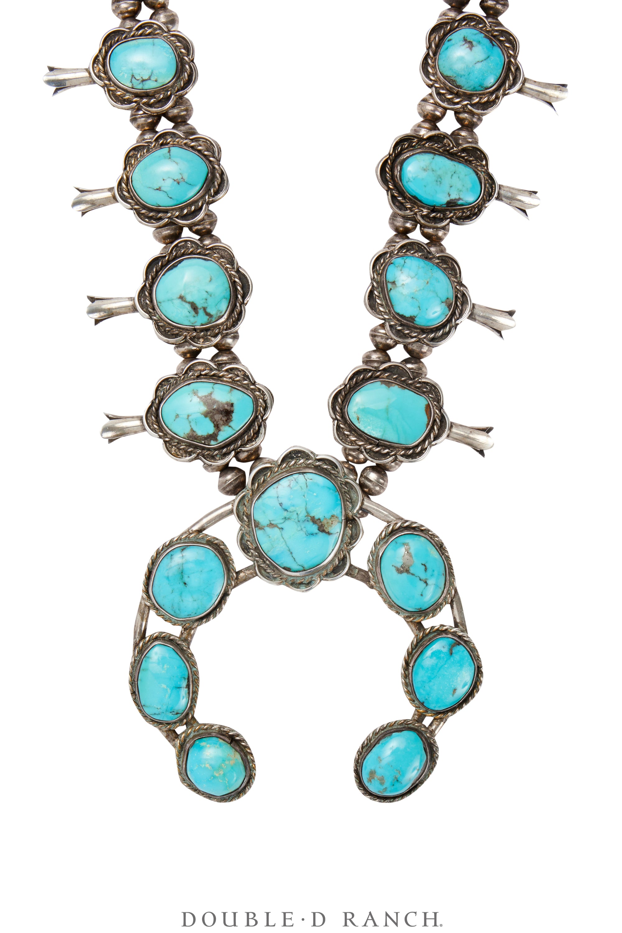 Necklace, Squash Blossom, Turquoise, Vintage ‘60s, 3412