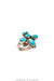 Ring, Novelty, Butterfly, Turquoise, New Old Stock, 1470