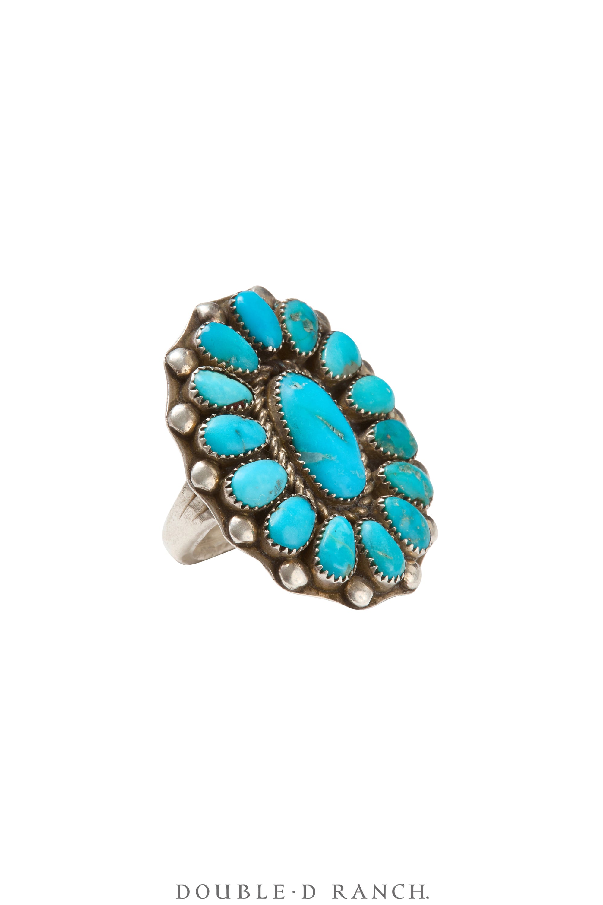 Ring, Cluster, Turquoise, Vintage, 1528