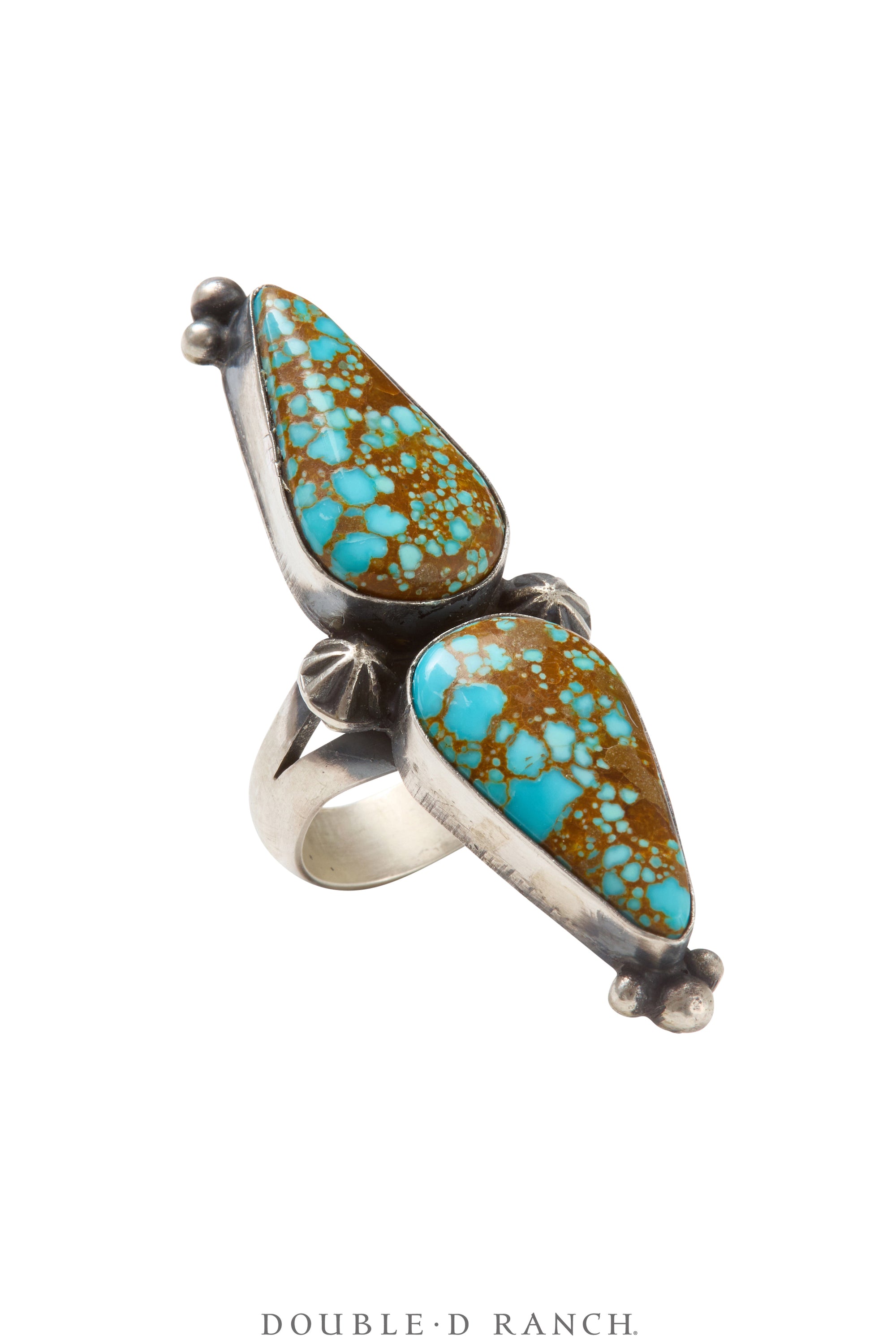 Ring, Double Stone, Turquoise, Hallmarked, Contemporary, 1529