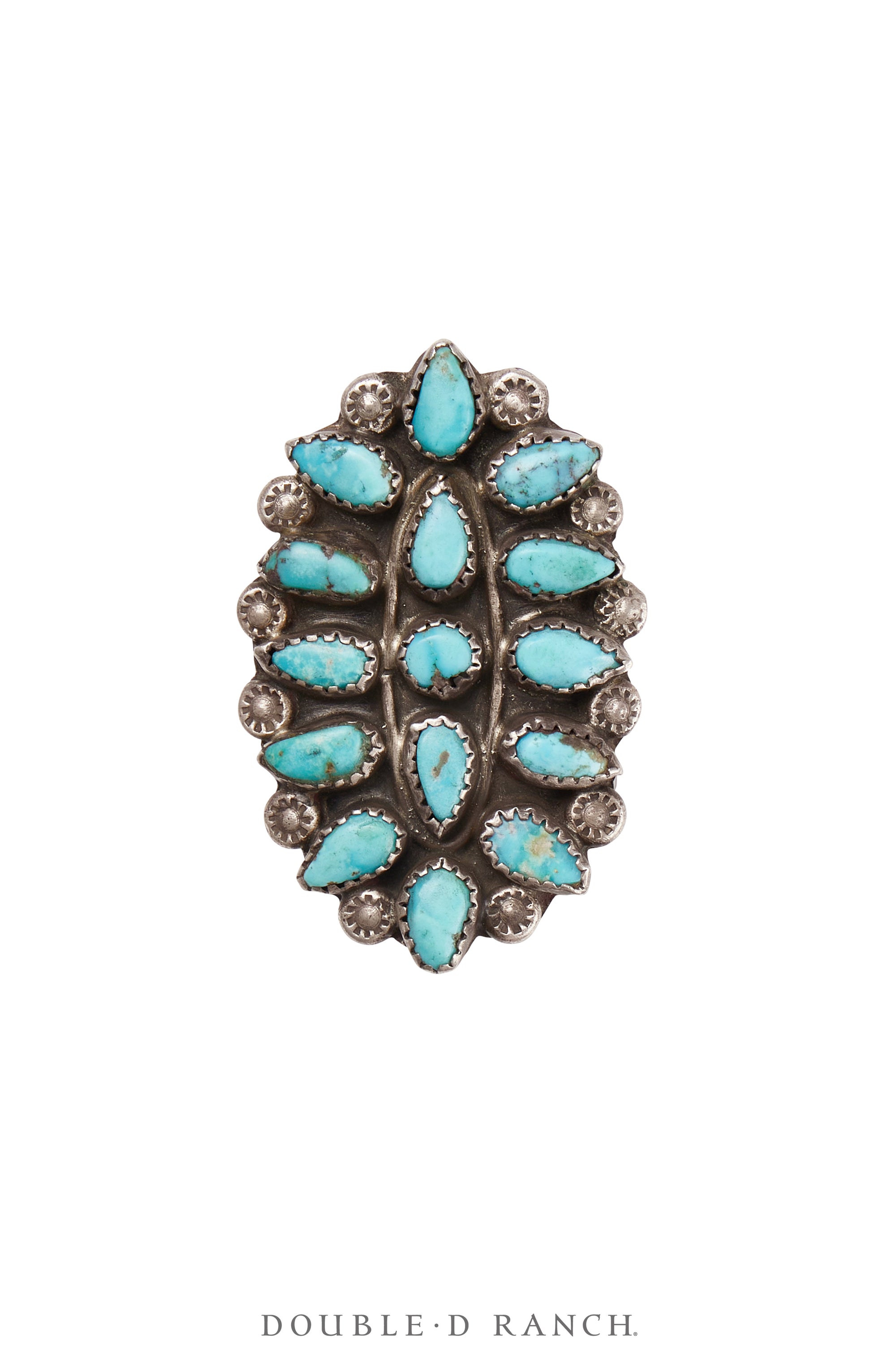 Ring, Cluster, Turquoise, Vintage, 1548