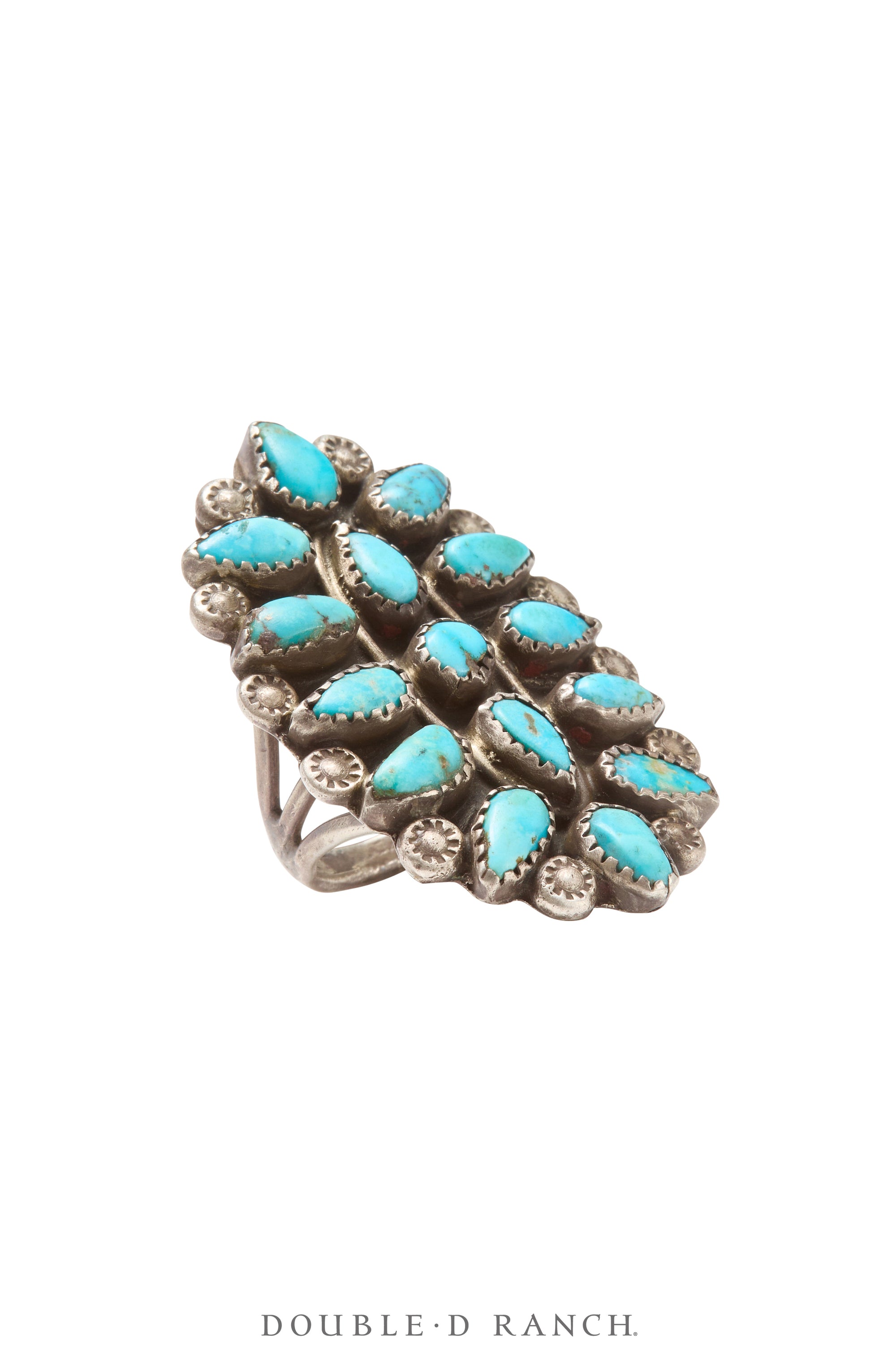 Ring, Cluster, Turquoise, Vintage, 1548