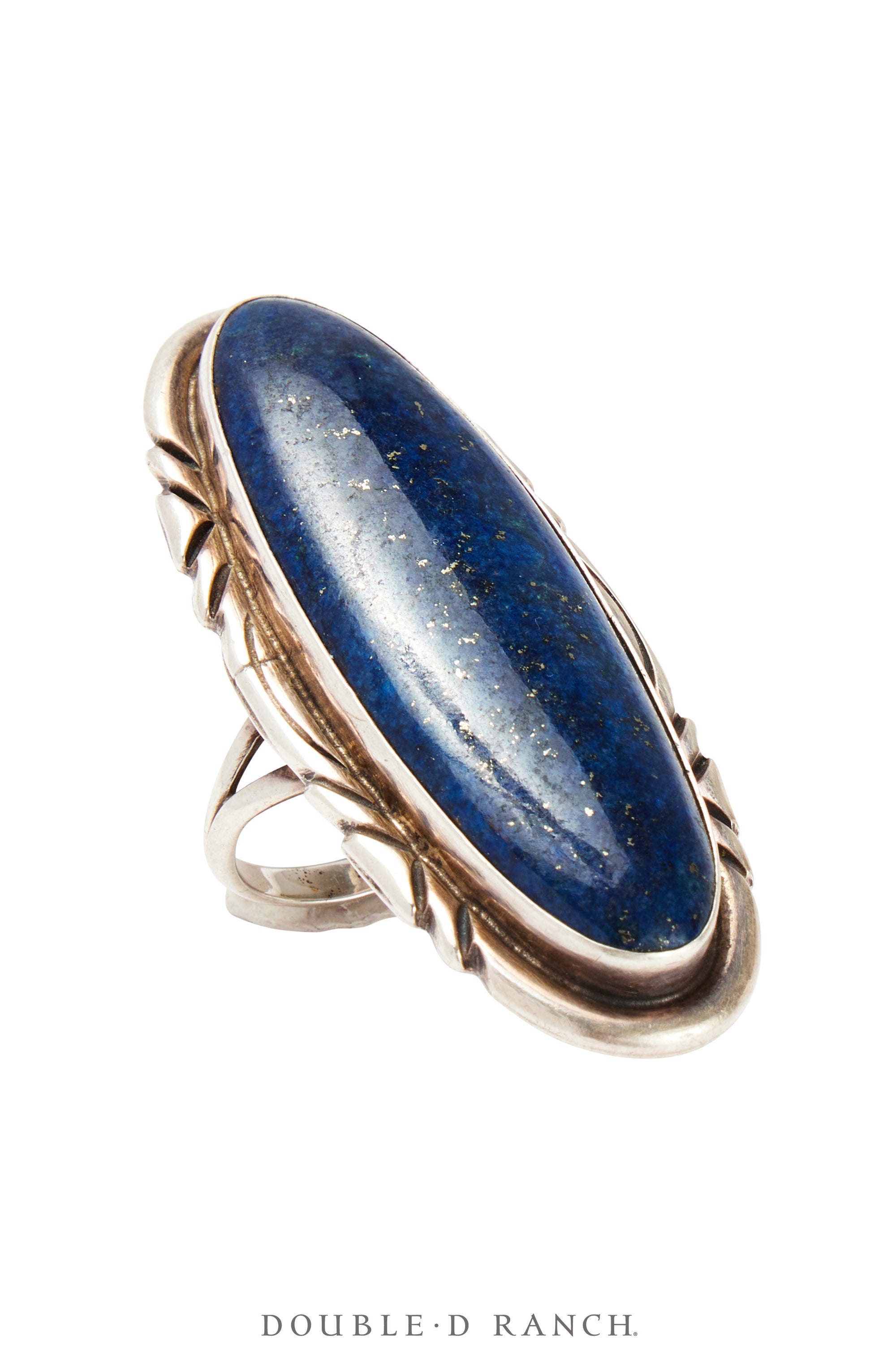 Ring, Natural Stone, Lapis, Hallmark, Vintage, 1637