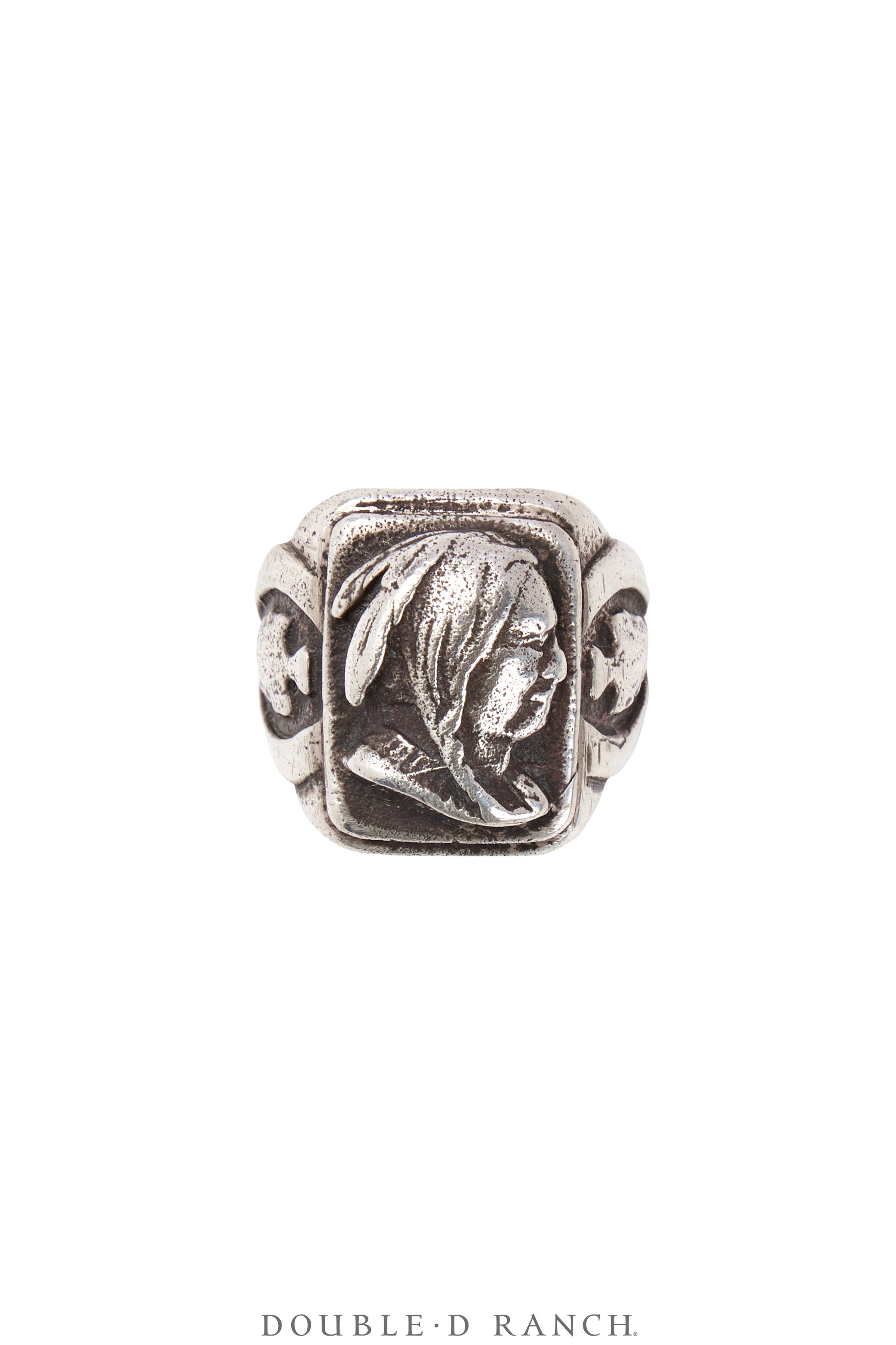 Ring, Biker, Indian Head, Sterling Silver, Vintage ‘40s, 1643