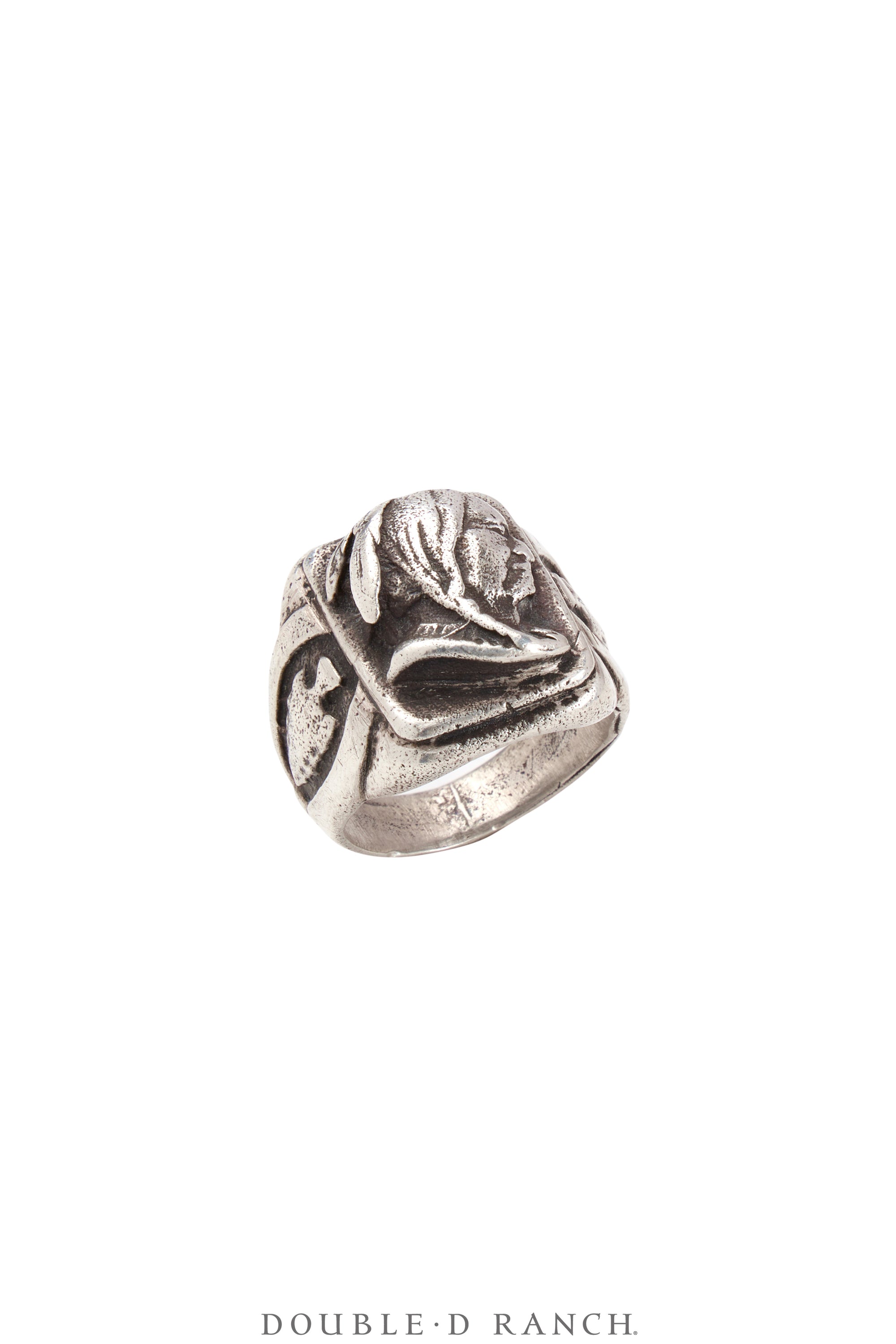 Ring, Biker, Indian Head, Sterling Silver, Vintage ‘40s, 1643