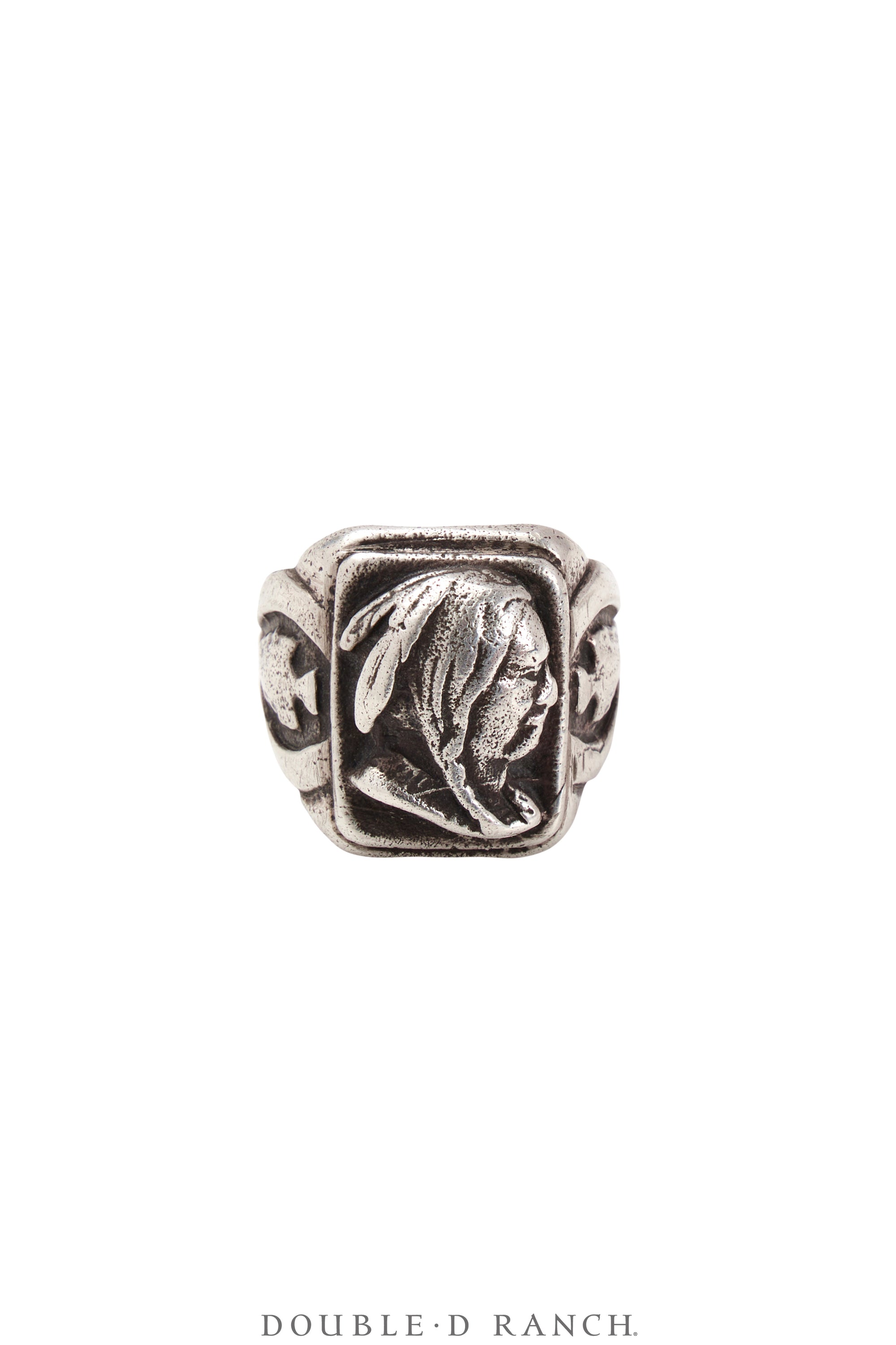 Ring, Biker, Indian Head, Sterling Silver, Vintage ‘40s, 1643