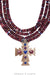 Necklace, Natural Stone, Purple Spiny Oyster With Cross Pendant, Navajo, Contemporary, 3418