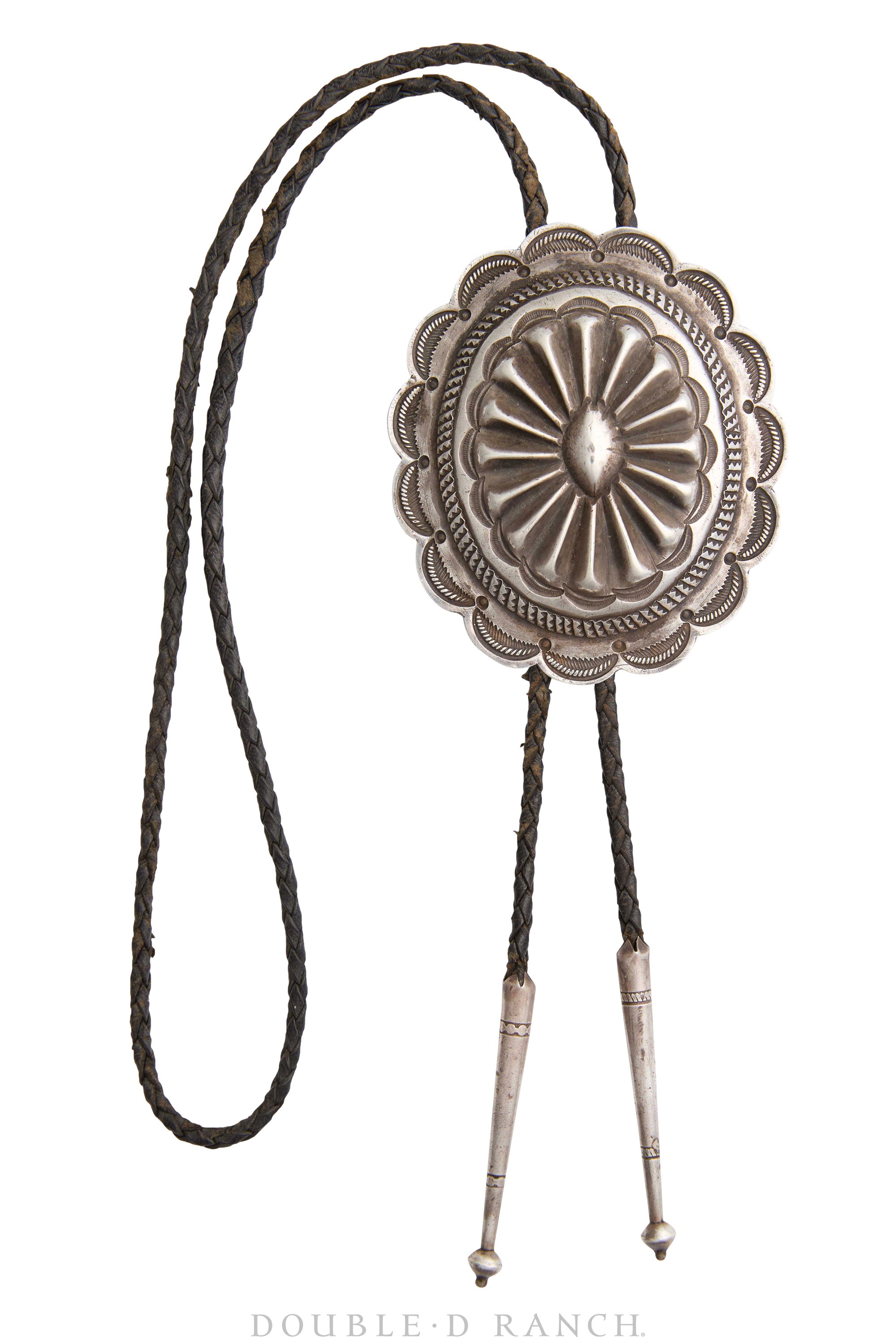 Bolo, Concho, Repoussé, Repurposed, Vintage, 3161