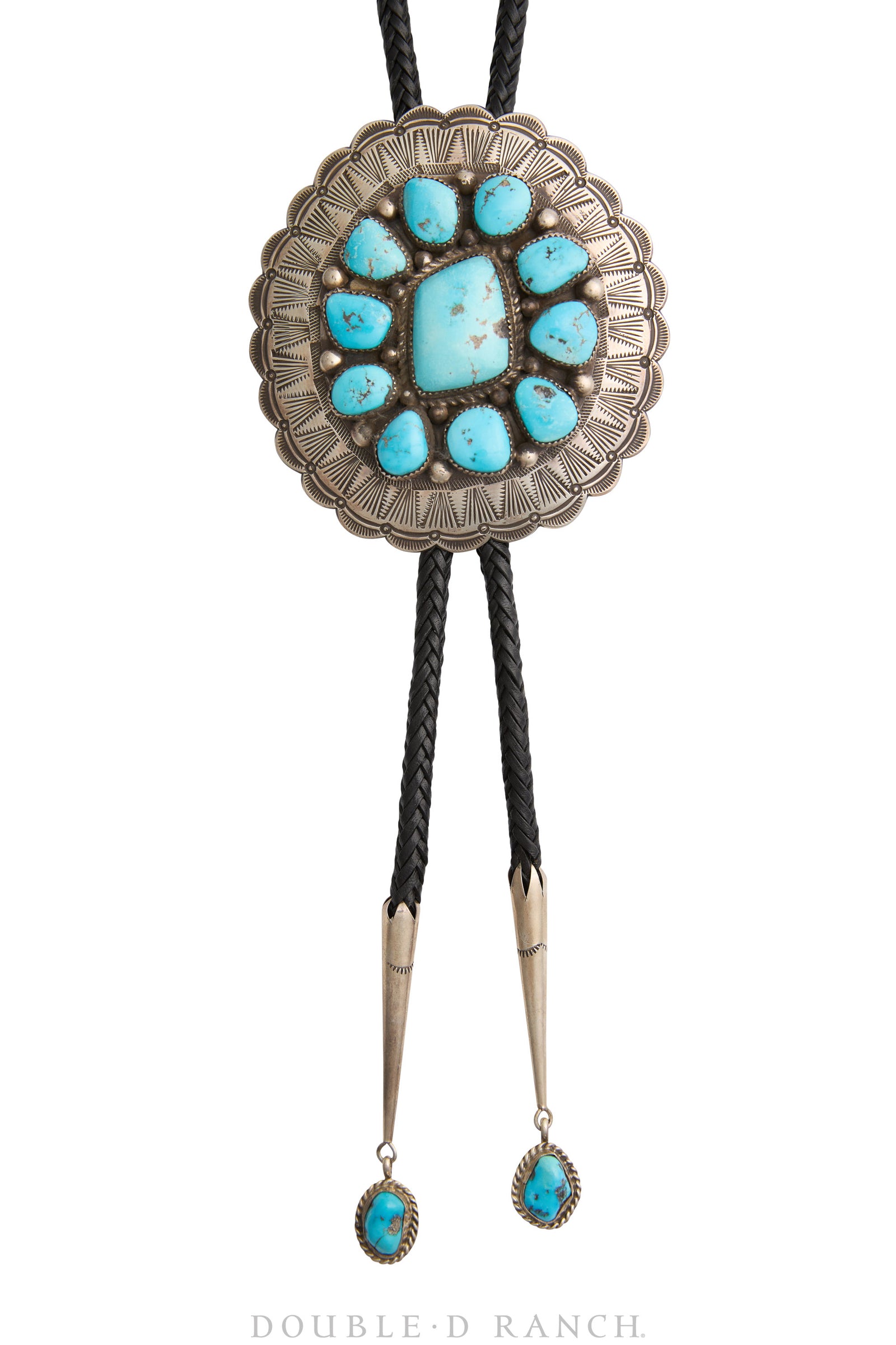 Bolo, Natural Stone, Turquoise, Matching Tips, Vintage, 3166