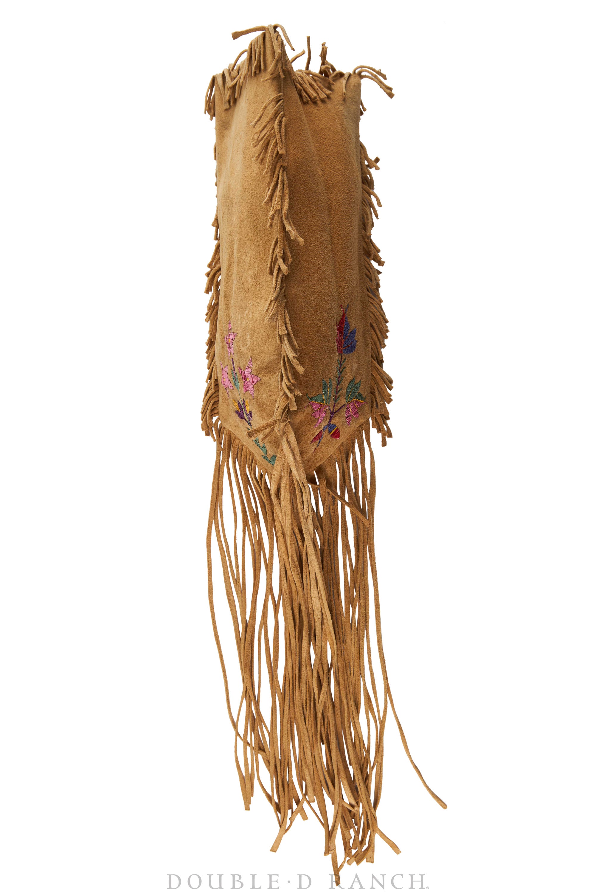 Bag, 3 Sided, Quill Embroidery, Fringed, Vintage, Early 20th Century, 1327