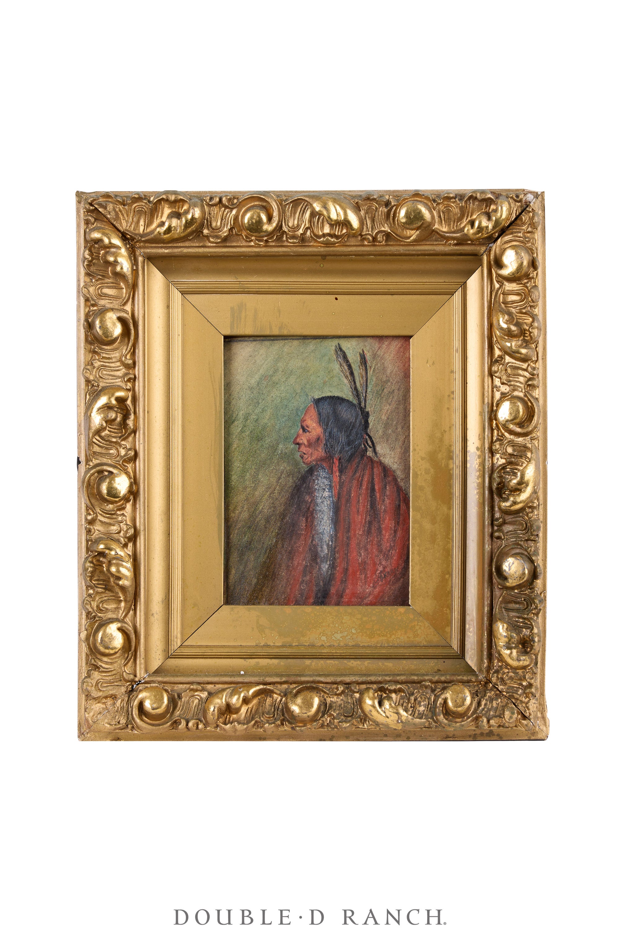 Art, Oil On Board, Native American, Khan, Vintage, early 20th Century, 1317