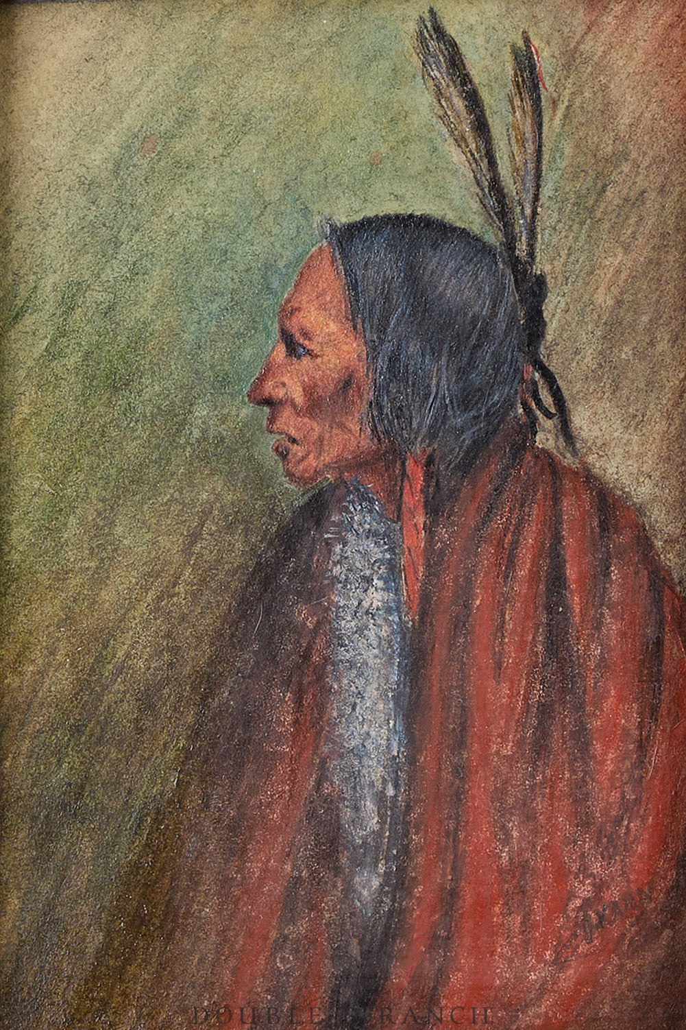 Art, Oil On Board, Native American, Khan, Vintage, early 20th Century, 1317