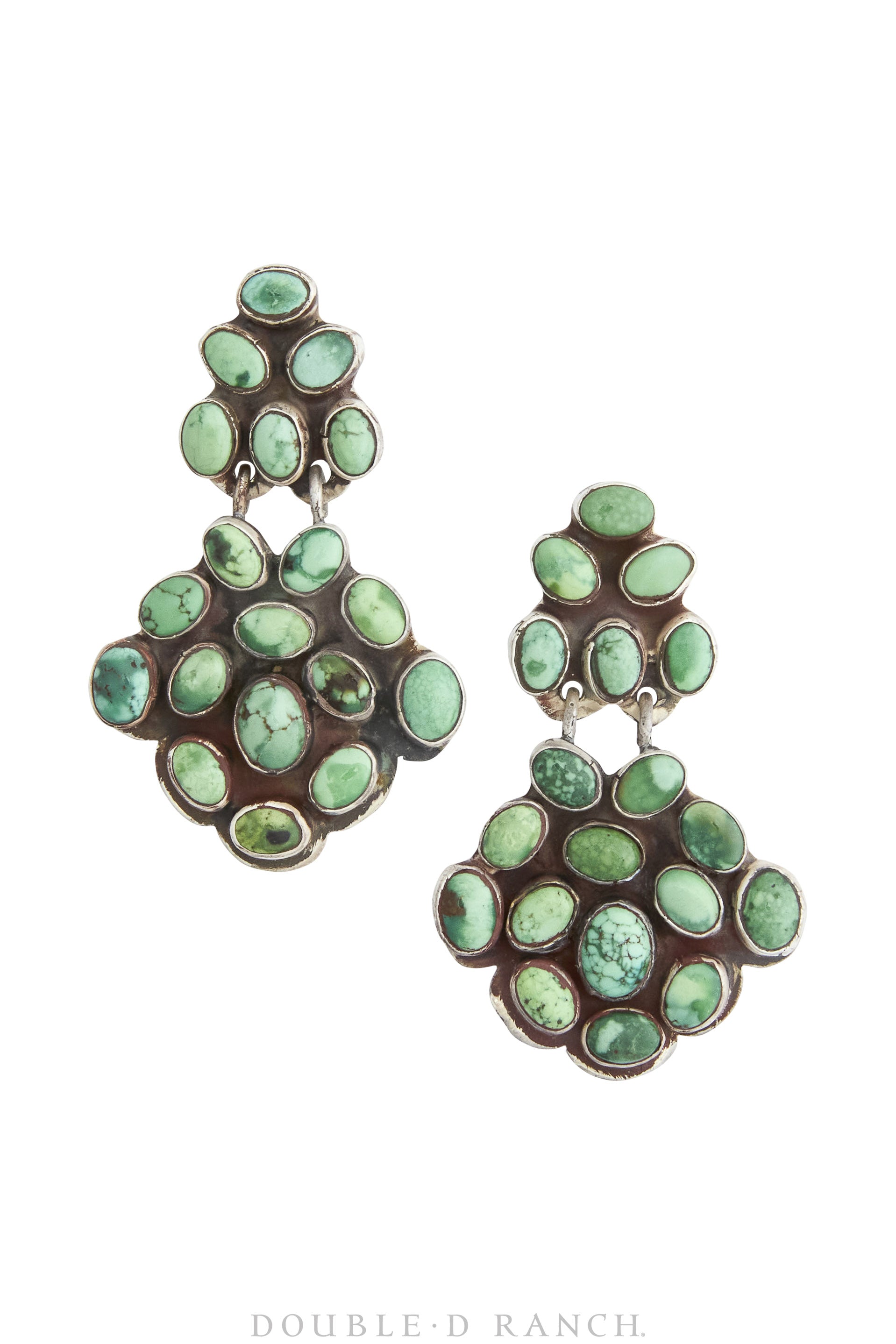 Earrings, Oscar Betz, Chandelier, Turquoise, Hallmark, 1722