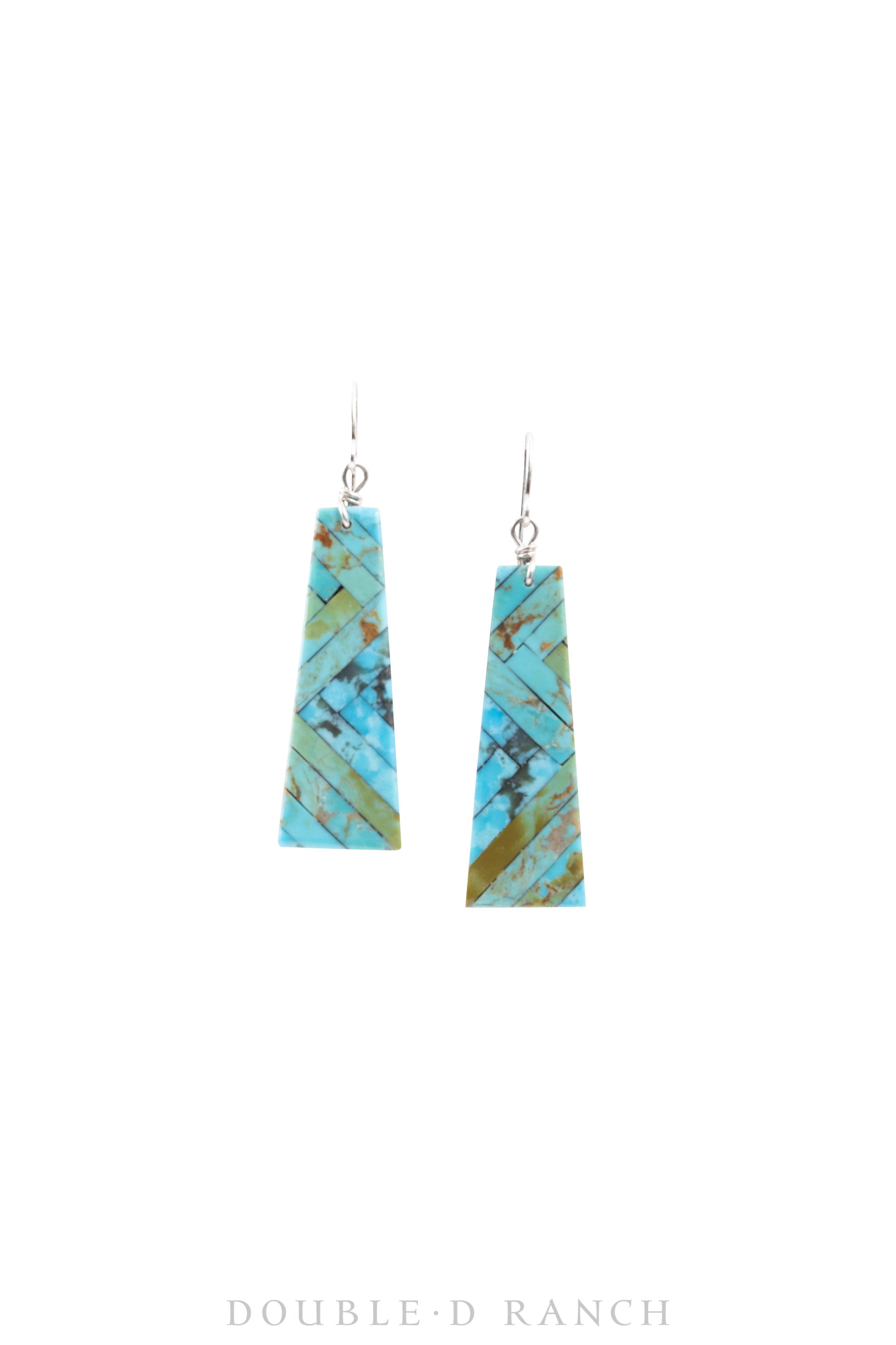 Earrings, Inlay, Turquoise Composite, Artisan, Contemporary, 1353