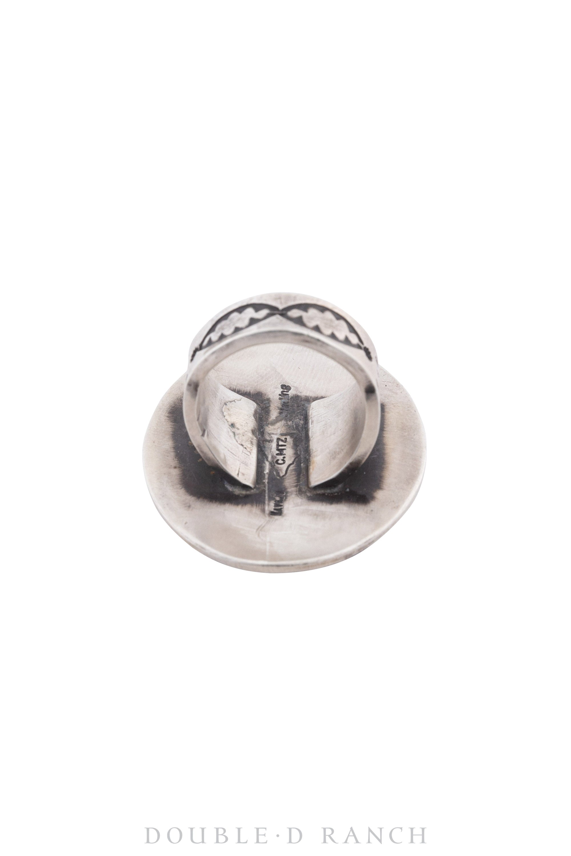 Ring, Concho, Sterling Silver, Stampwork, Hallmark, Contemporary, 1282