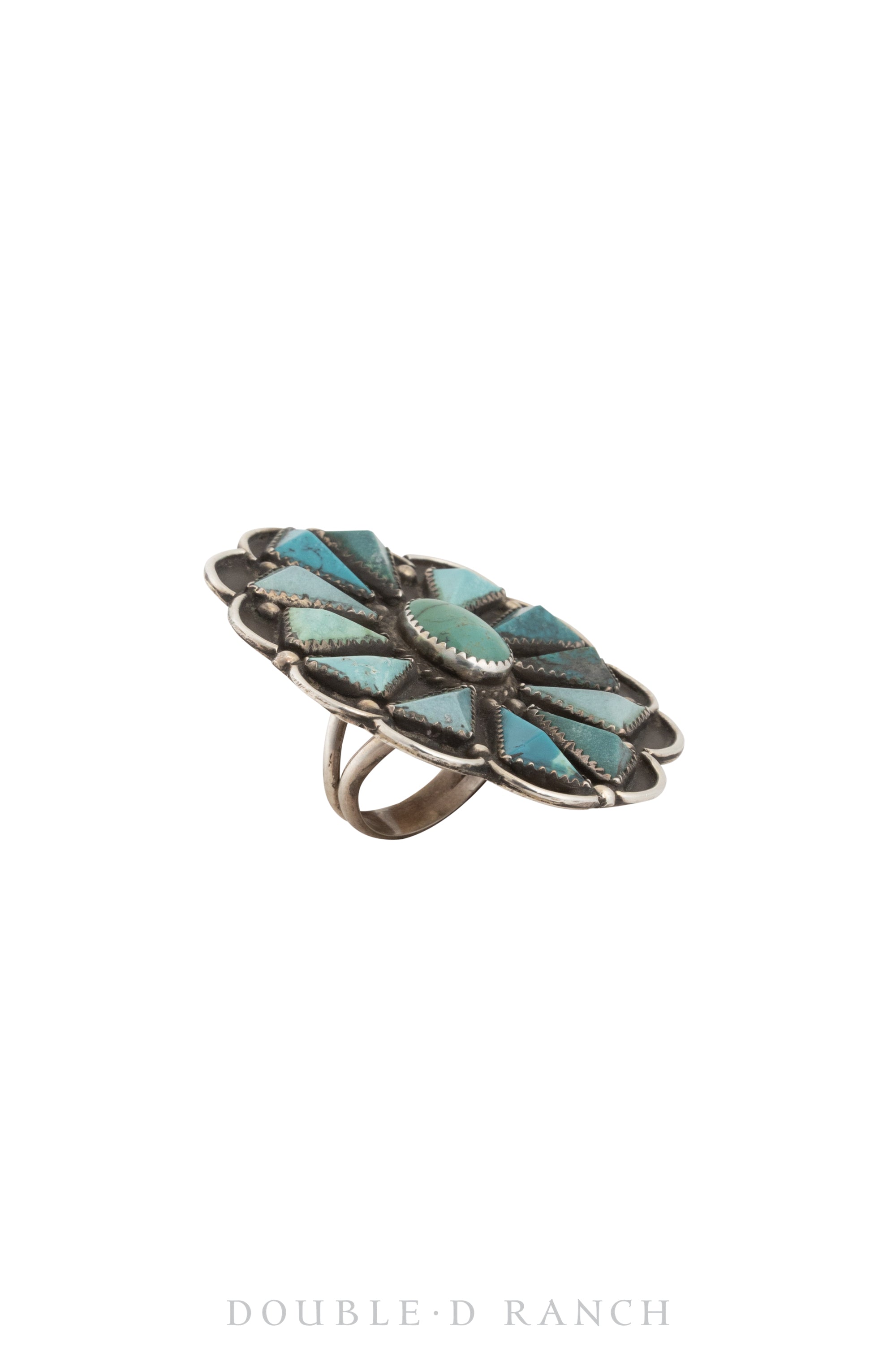 Ring, Cluster, Turquoise, Hallmark, Vintage, Old Stock, 1472