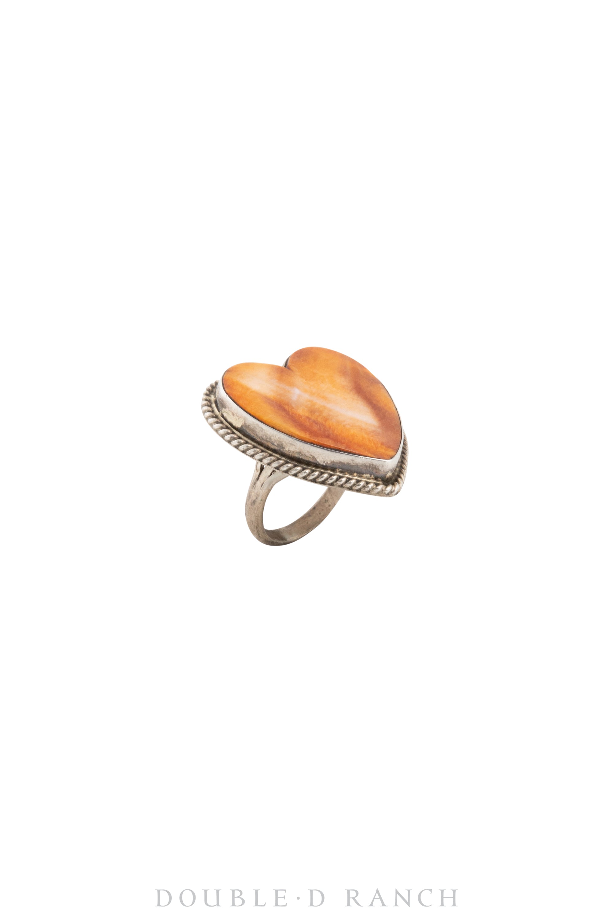 Ring, Novelty, Heart, Orange Spiny Oyster, Hallmark, New Old Stock, 1464