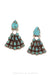 Earrings, Oscar Betz, Fan, Turquoise, Hallmark, 1695