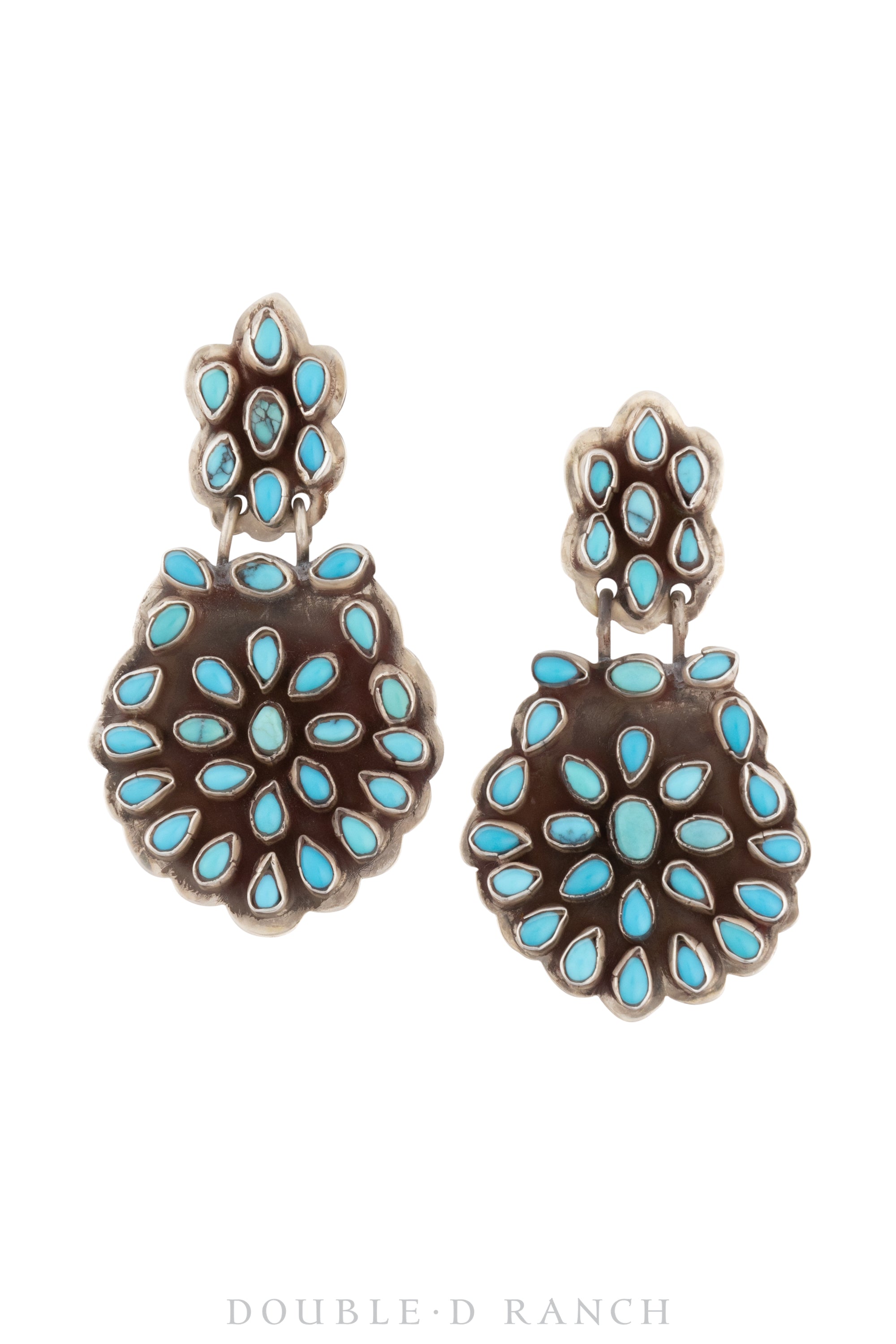 Earring, Oscar Betz, Chandelier, Turquoise, Hallmark, 1693