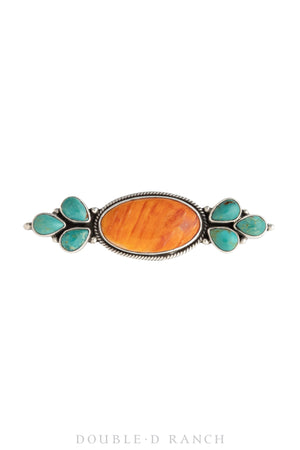 Pin, Bar, Turquoise & Orange Spiny Oyster, Contemporary, 872