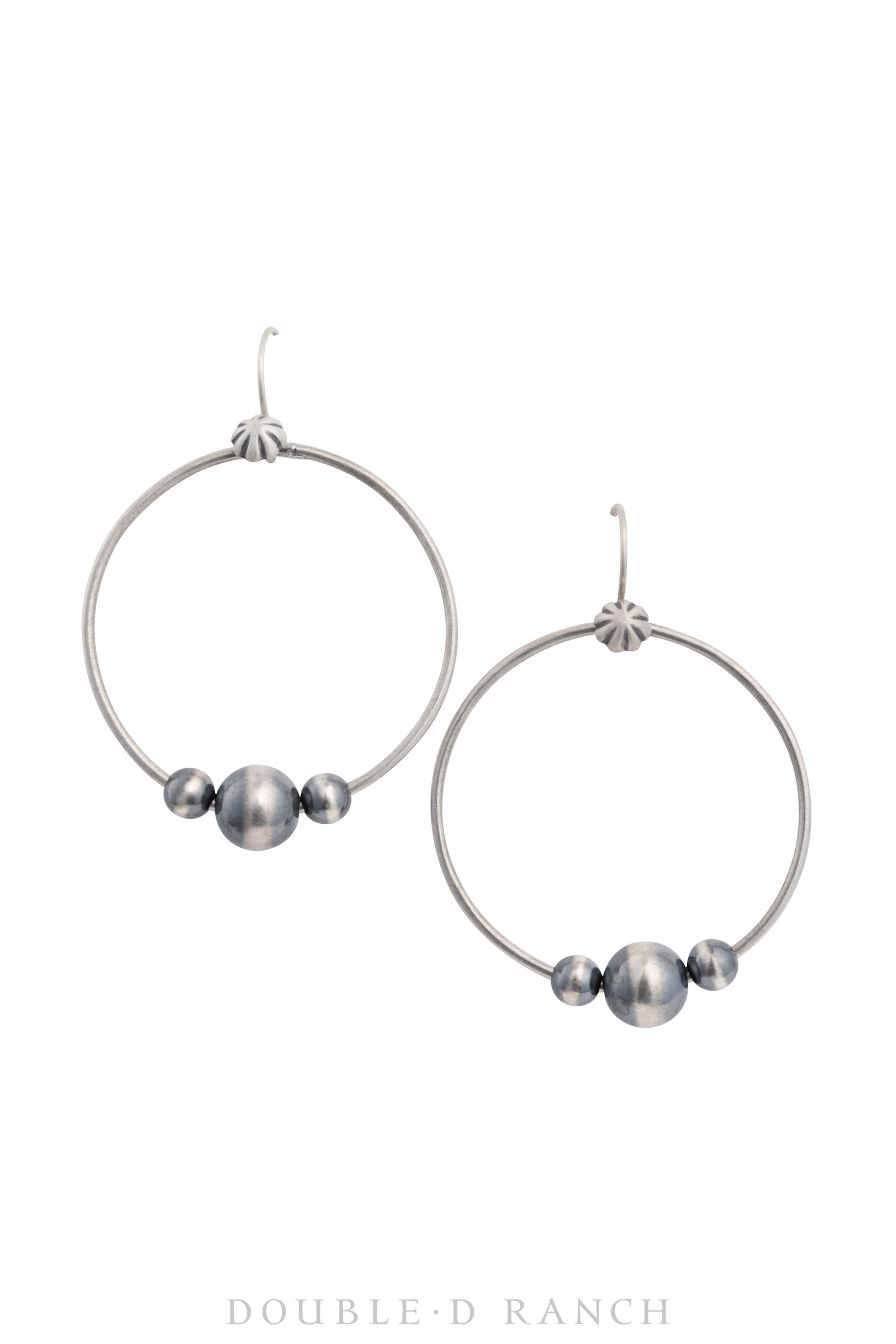 Earrings, Hoop, Sterling Silver, Contemporary, 1459