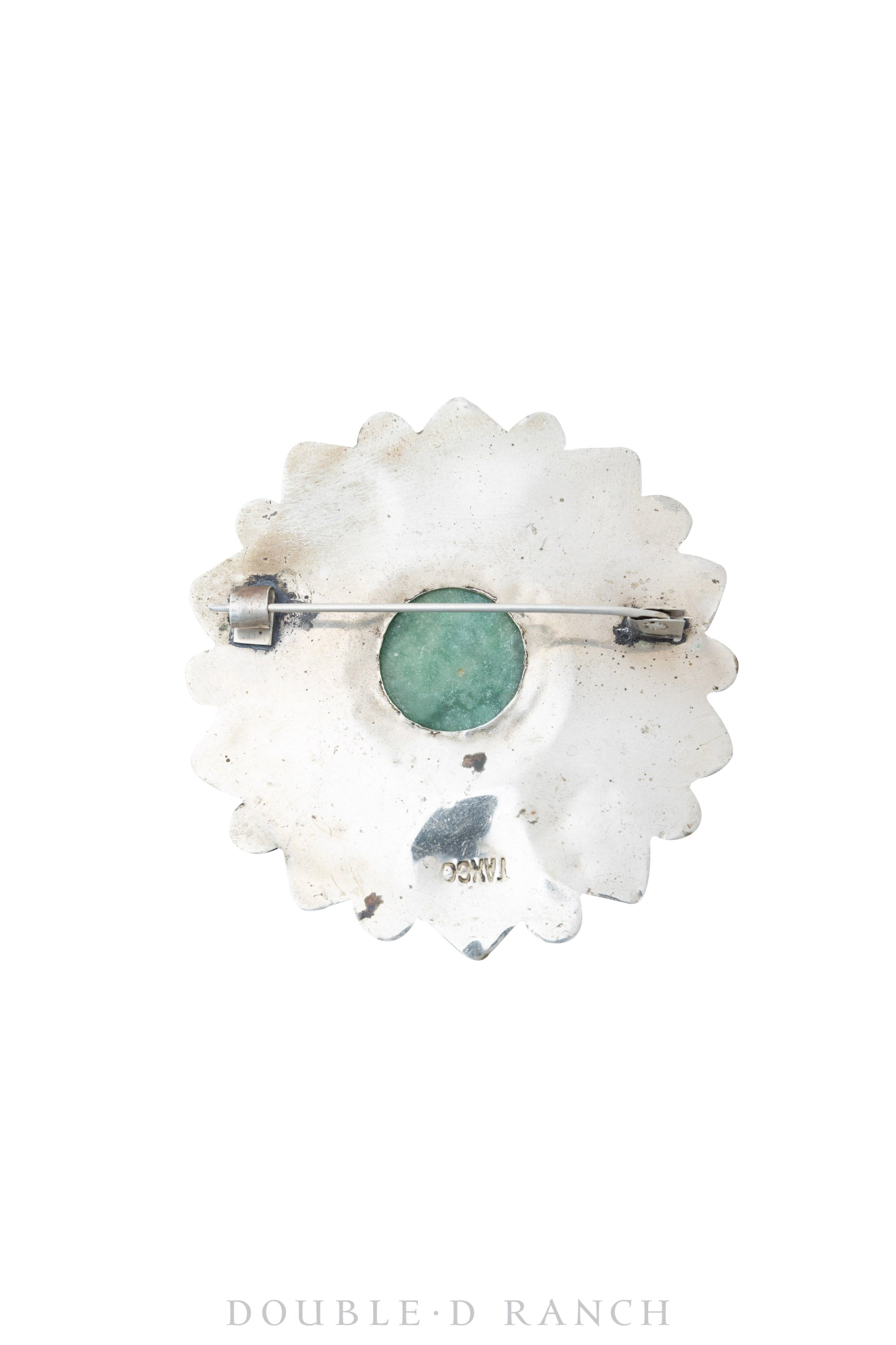 Pin, Natural Stone, Green Agate, Taxco, Vintage '50, 865