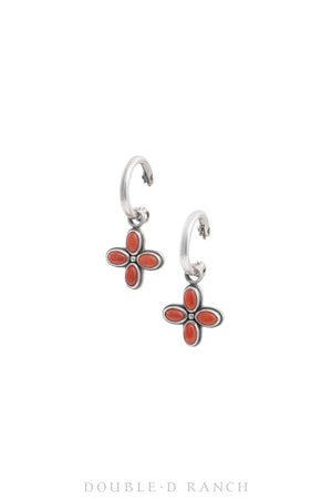 Earrings, Dennis Hogan, Drop, Coral, Artisan Hallmark, Contemporary, 1452