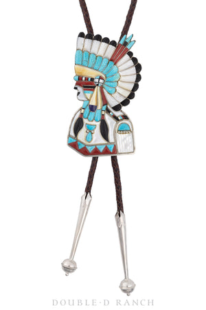 Bolo, Inlay, Comanche Kachina, Vintage, 3021